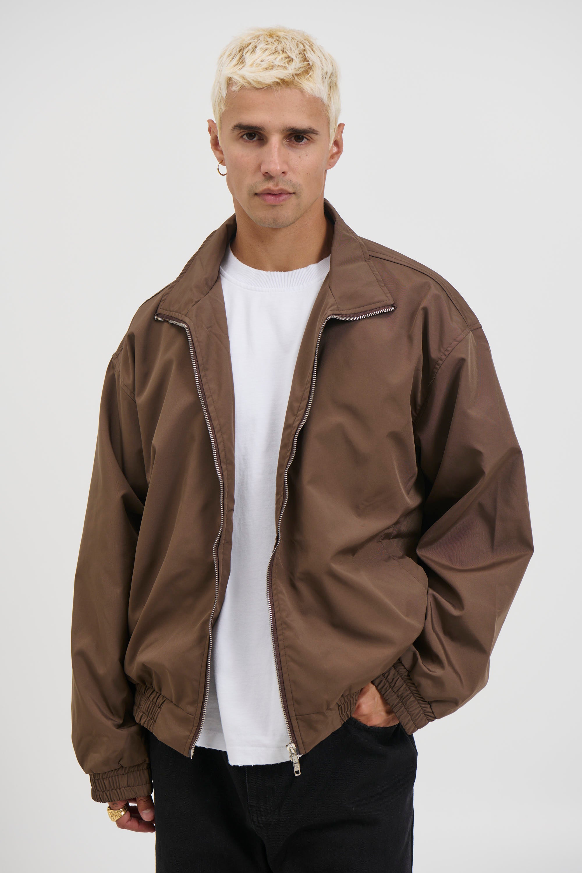 Collar Zip Jacket Choc