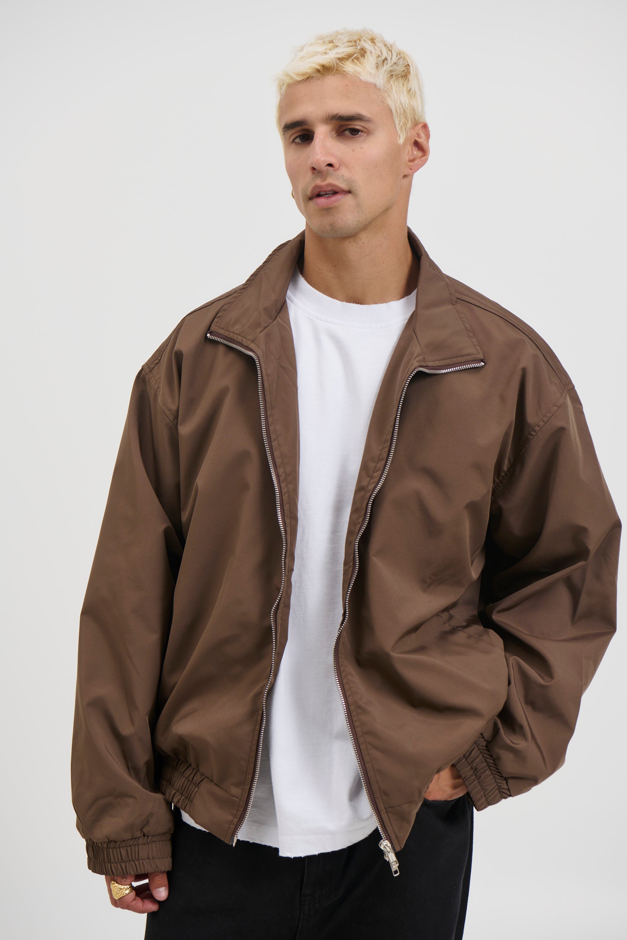 Collar Zip Jacket Choc