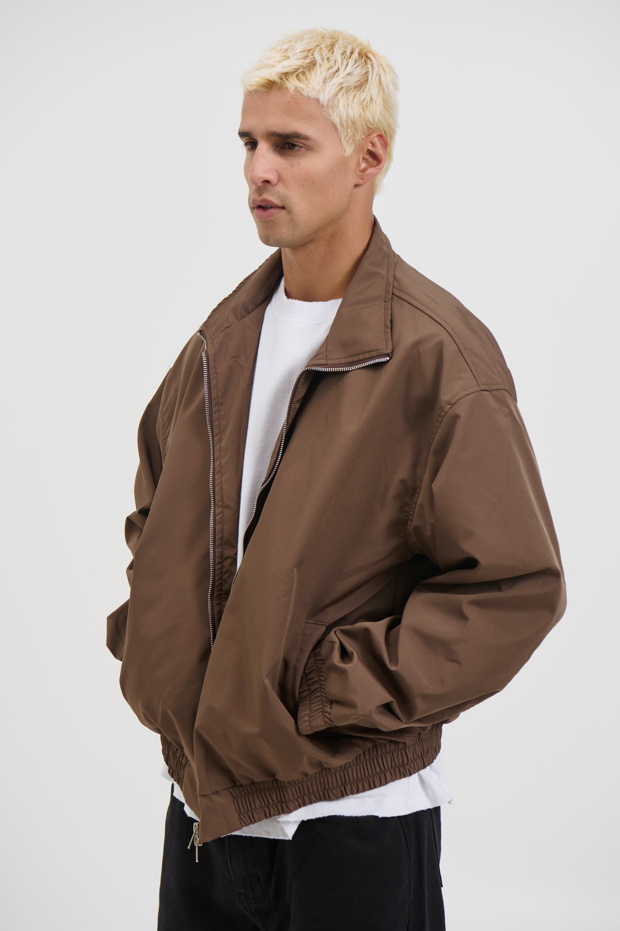 Collar Zip Jacket Choc