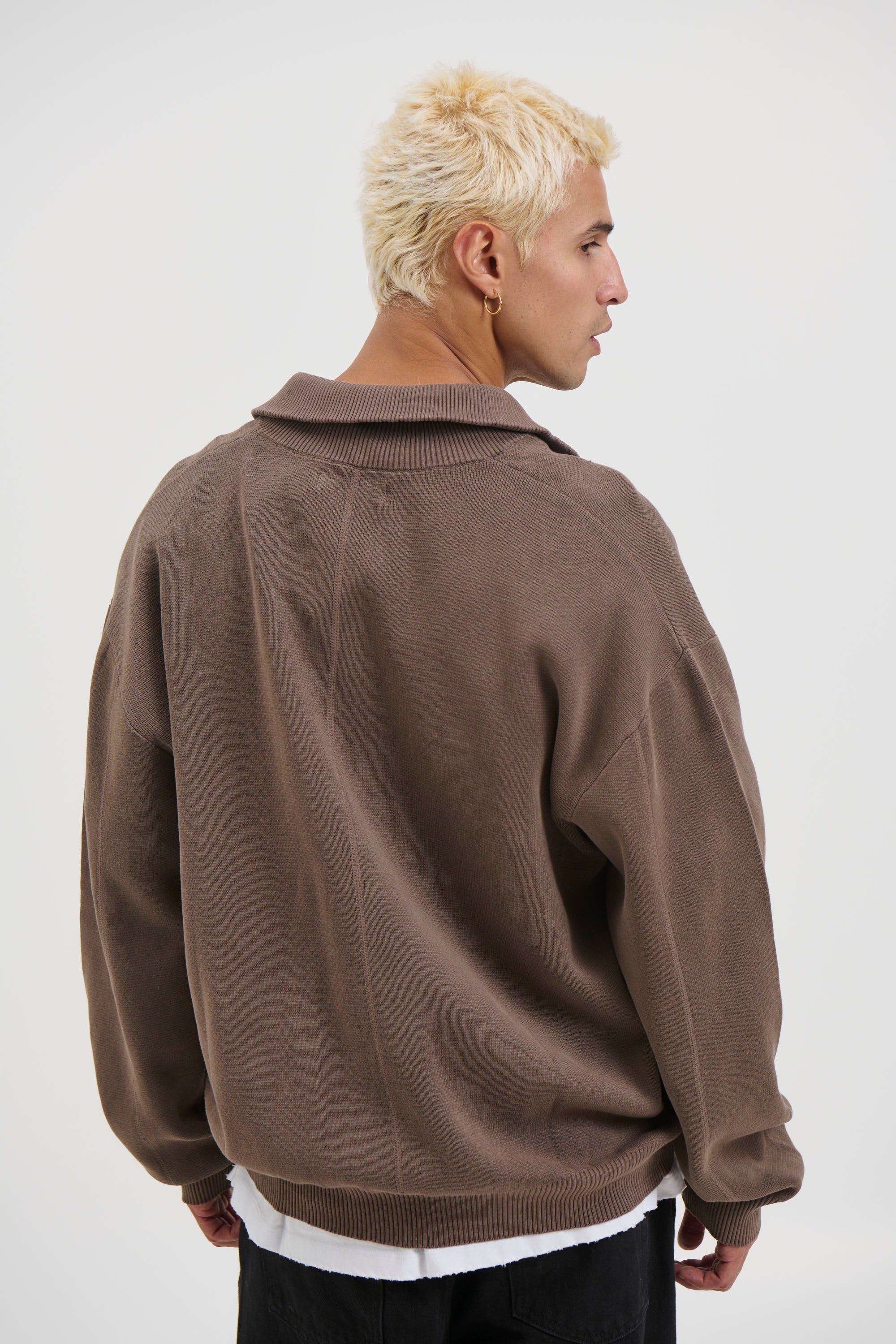 Calin Zip Up Knit Choc