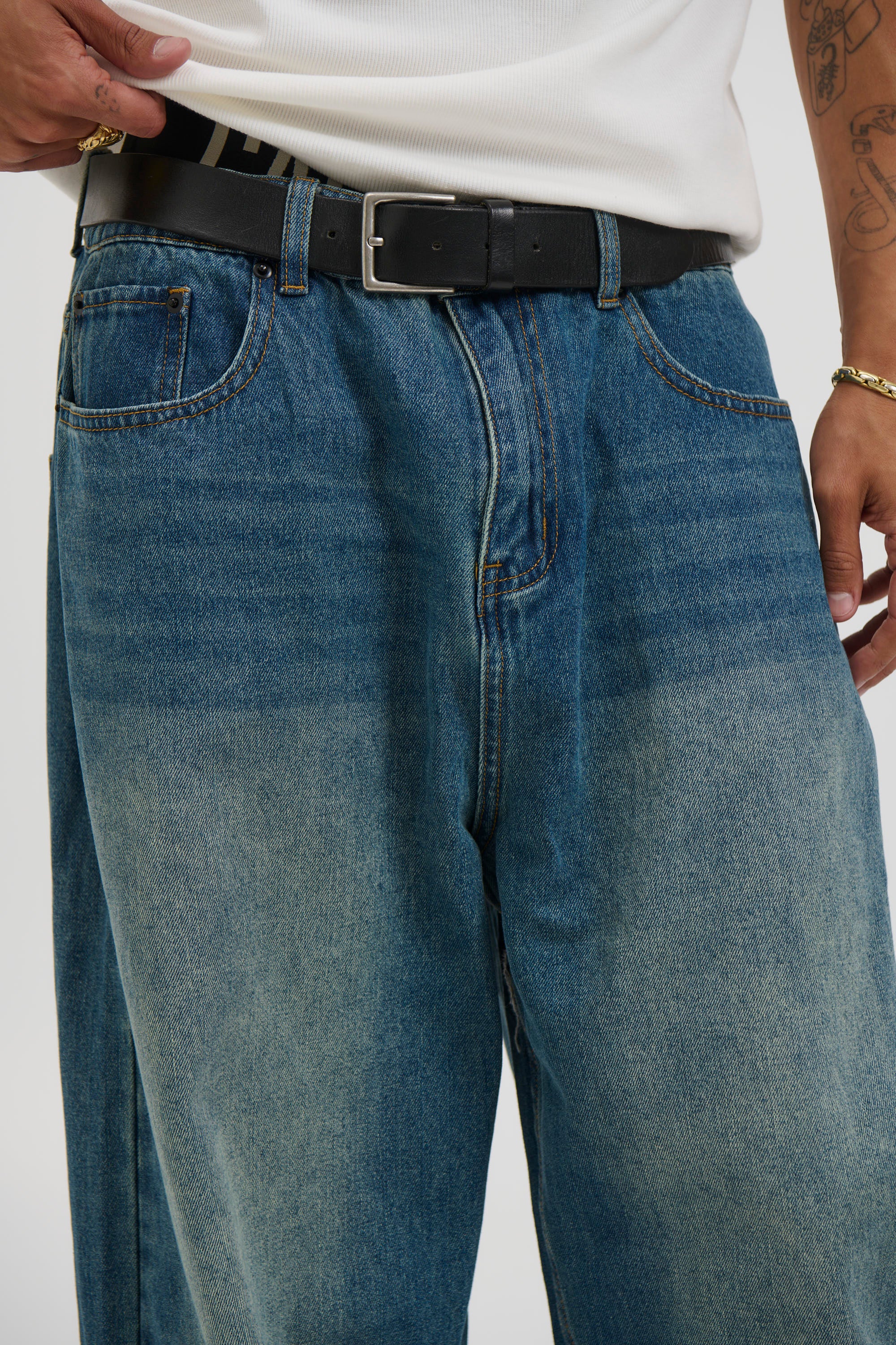 Newtown Baggy Denim Mid Blue