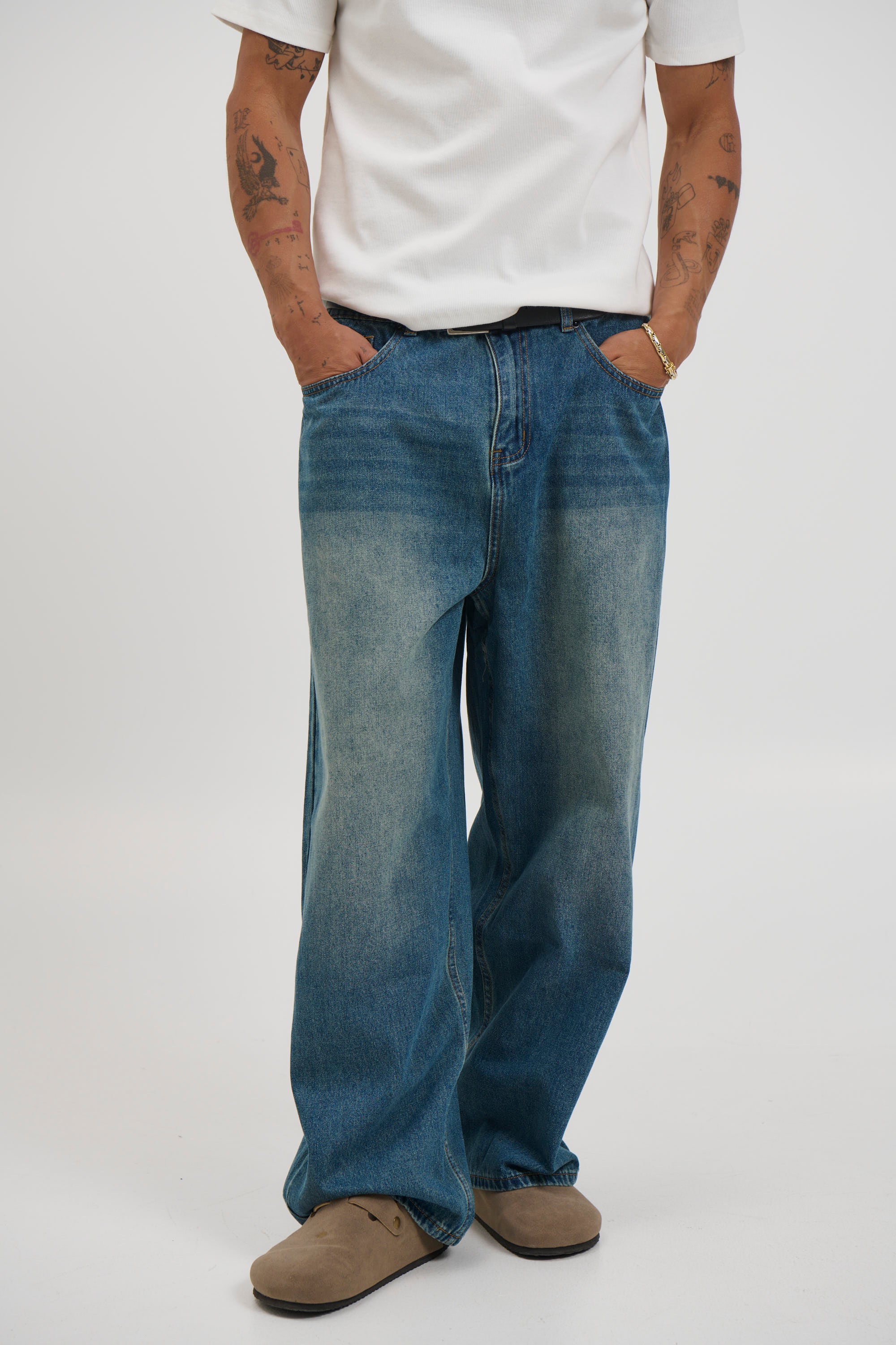 Newtown Baggy Denim Mid Blue