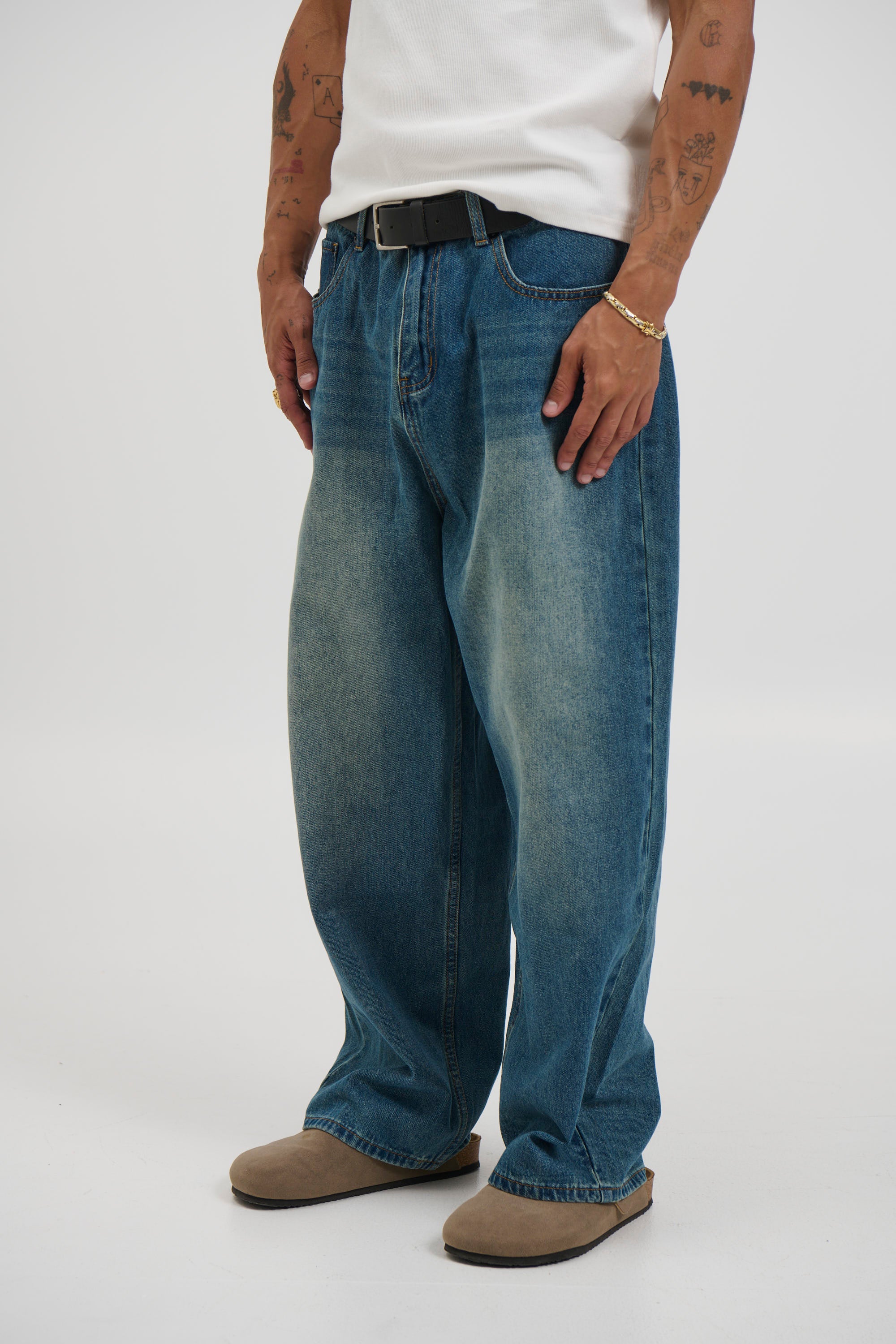 Newtown Baggy Denim Mid Blue