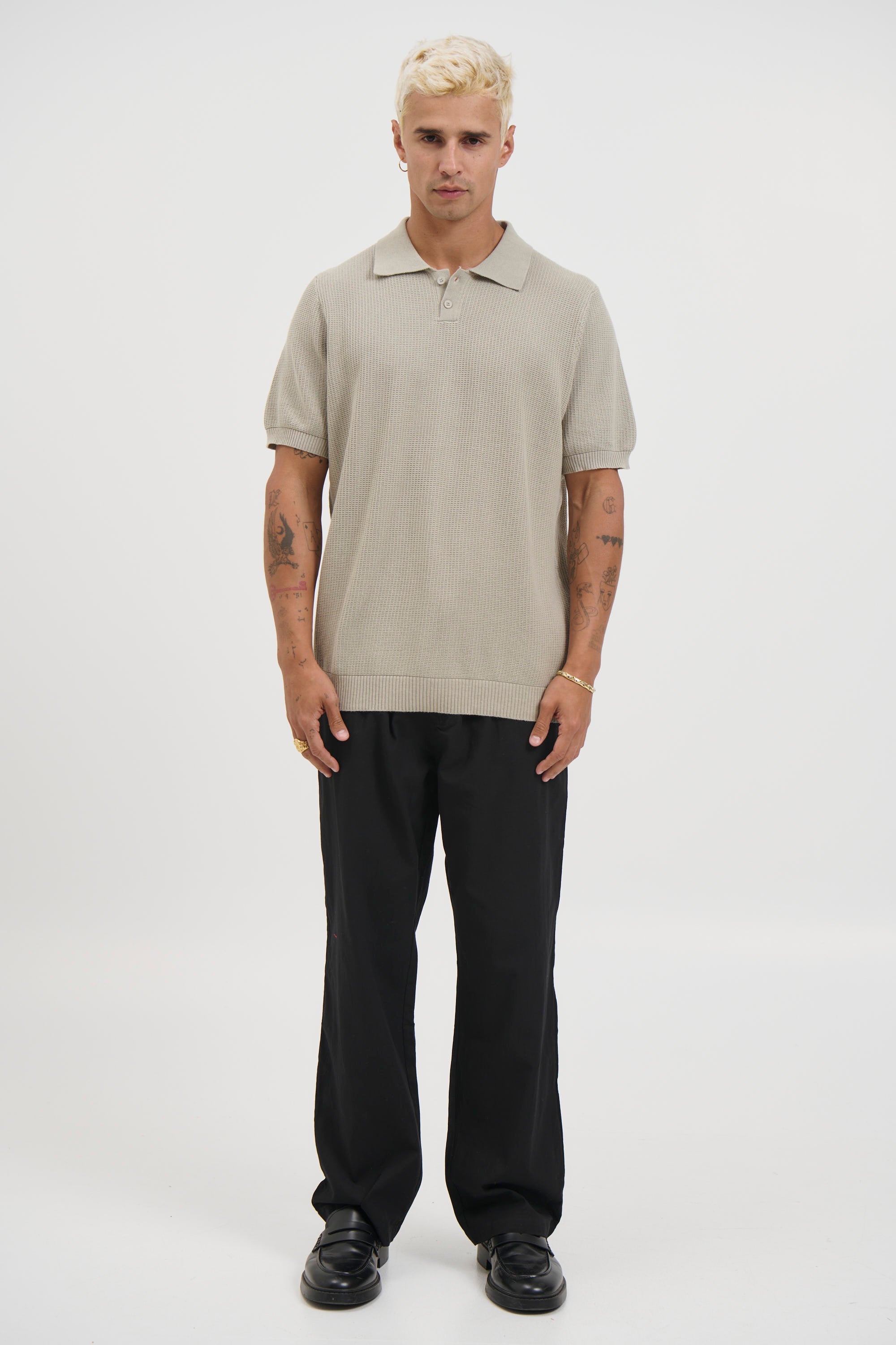Soft Knit Polo Grey