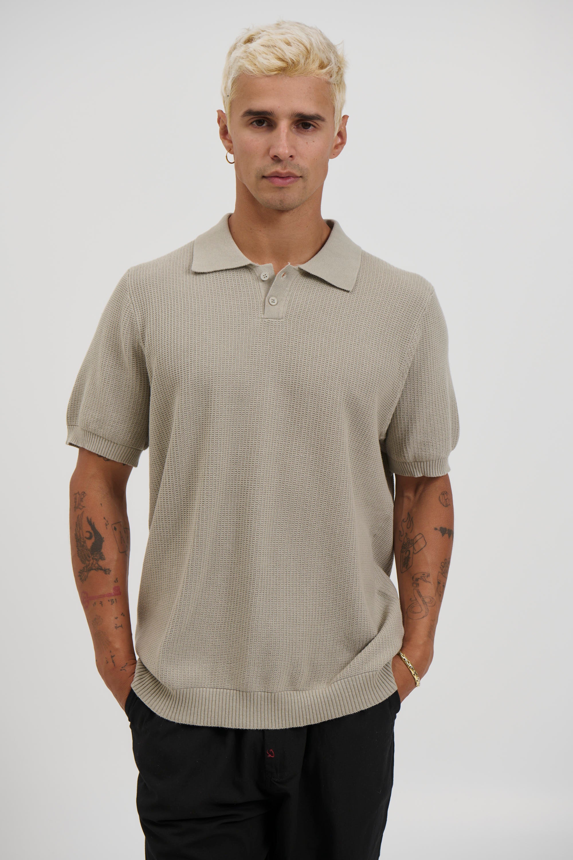 Soft Knit Polo Grey