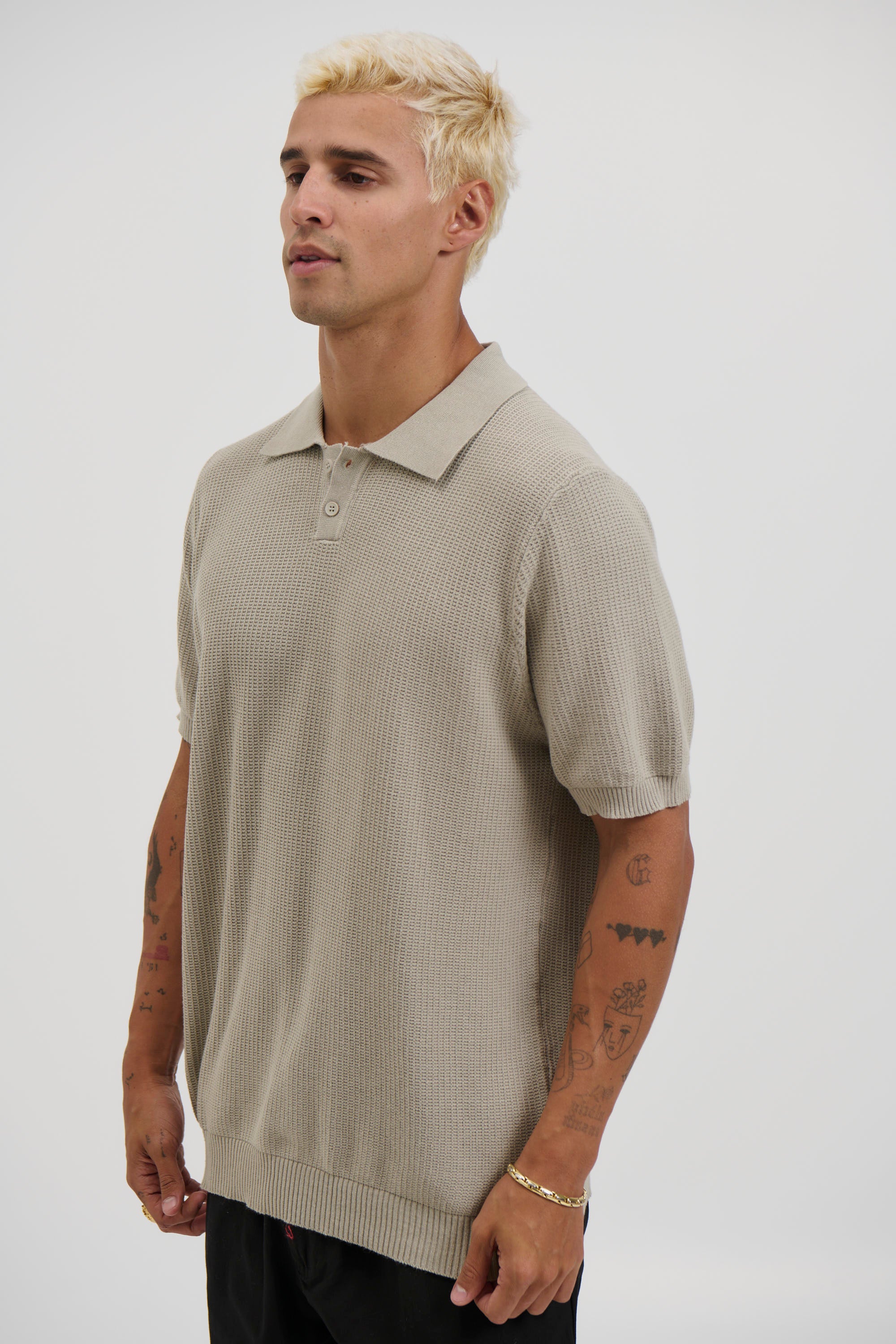 Soft Knit Polo Grey