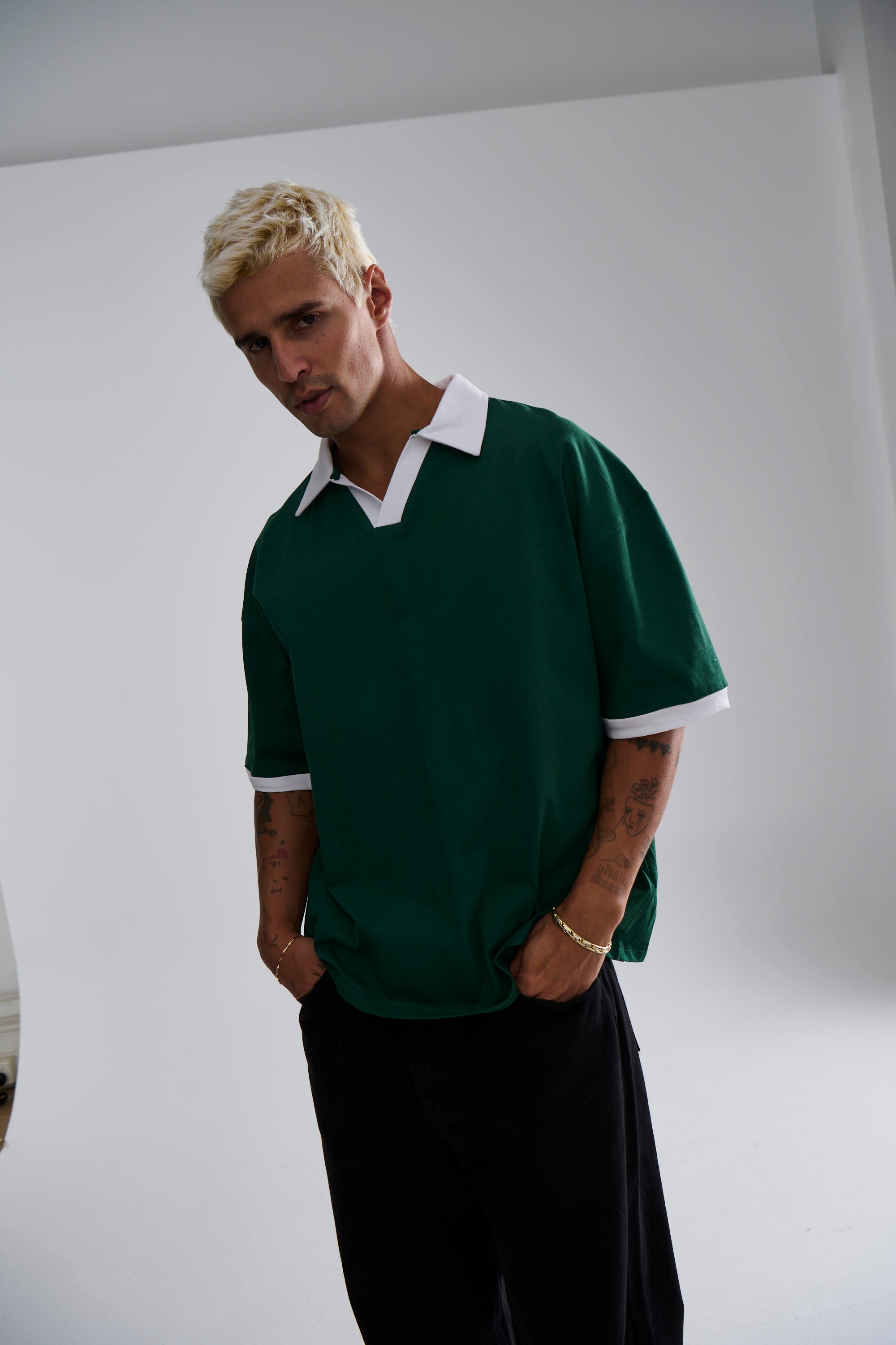 Two Tone Polo Emerald