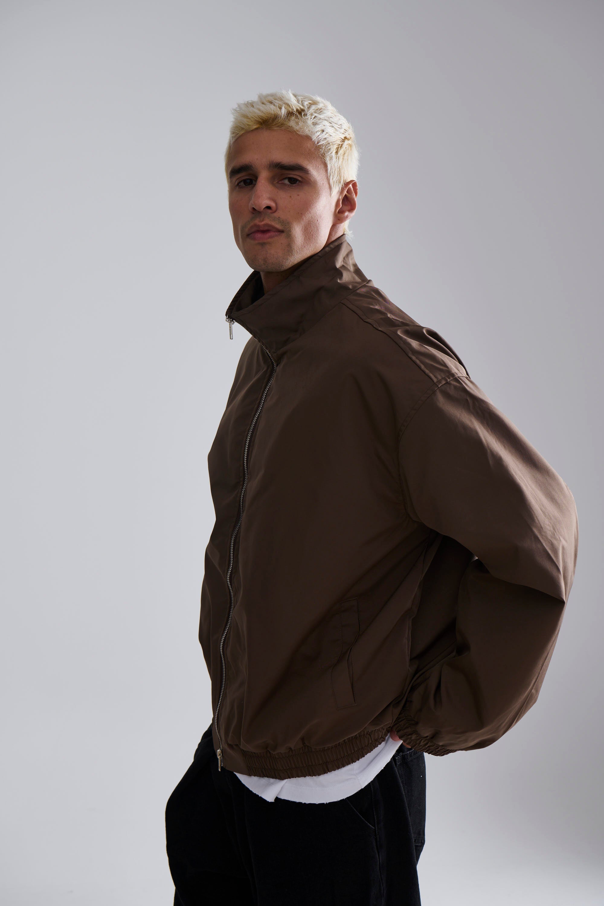 Collar Zip Jacket Choc