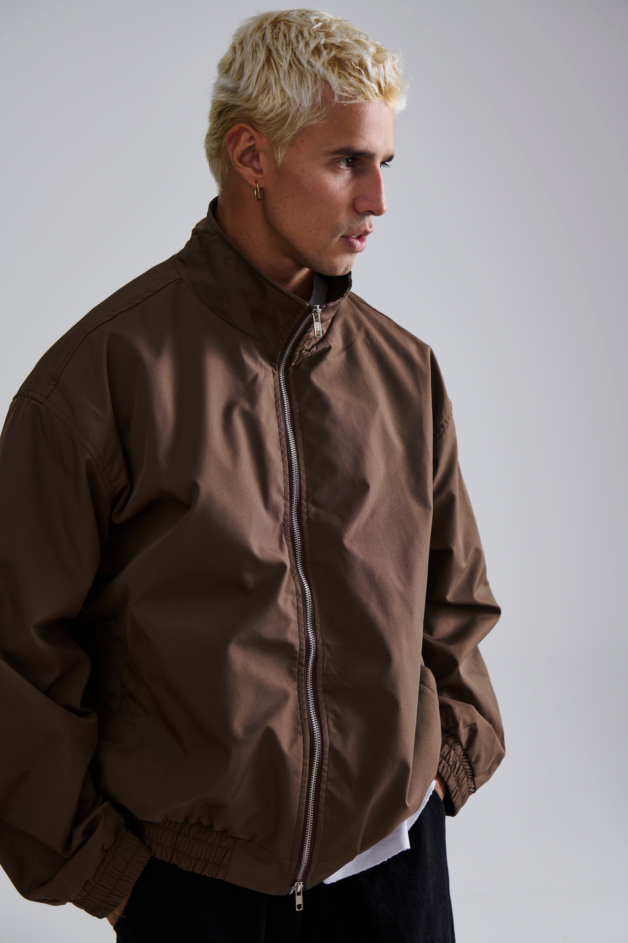 Collar Zip Jacket Choc