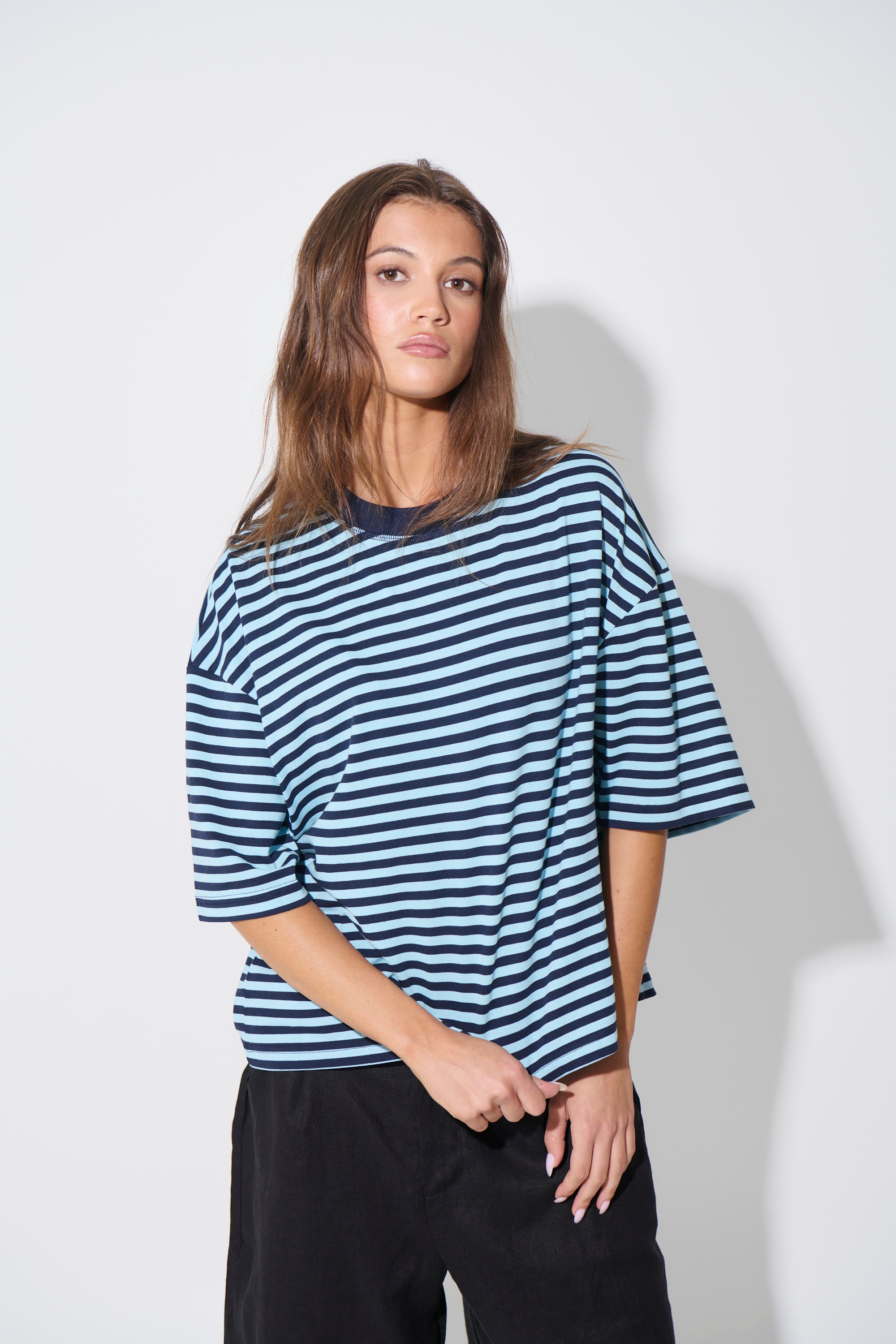 Bloom Short Sleeve Navy Sea Stripe