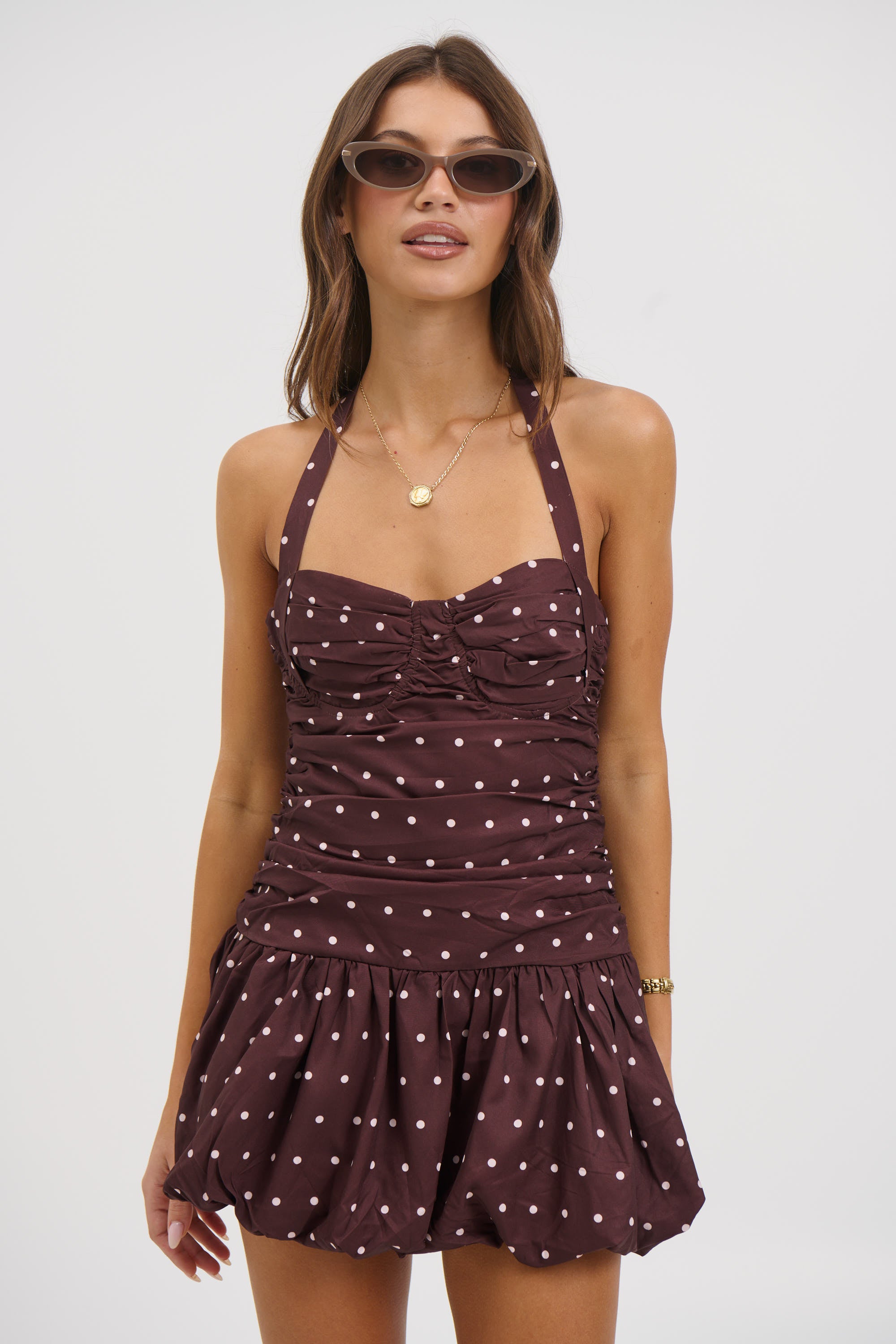 Delilah Mini Dress Chocolate