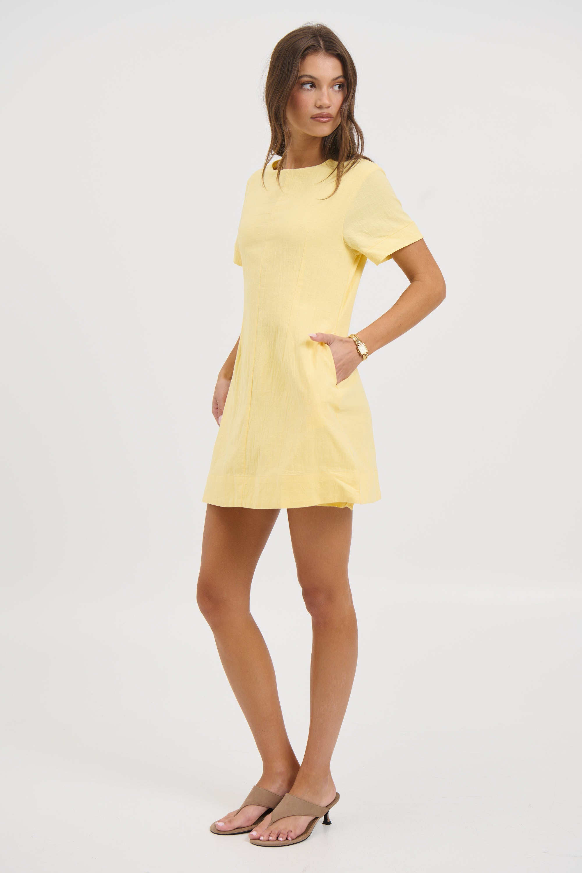 Amy Mini Dress Lemon