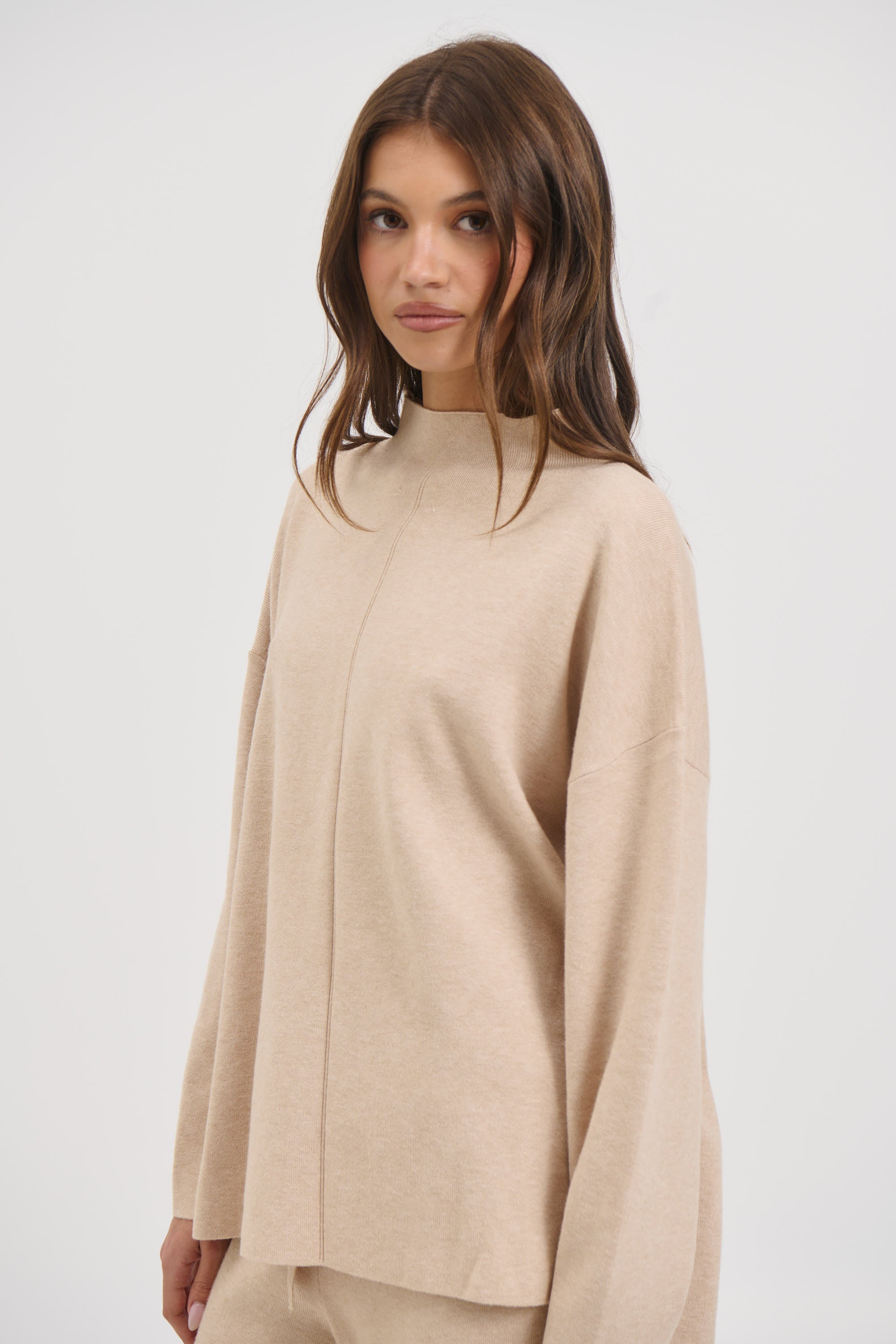 Quin Knit Sweater Beige