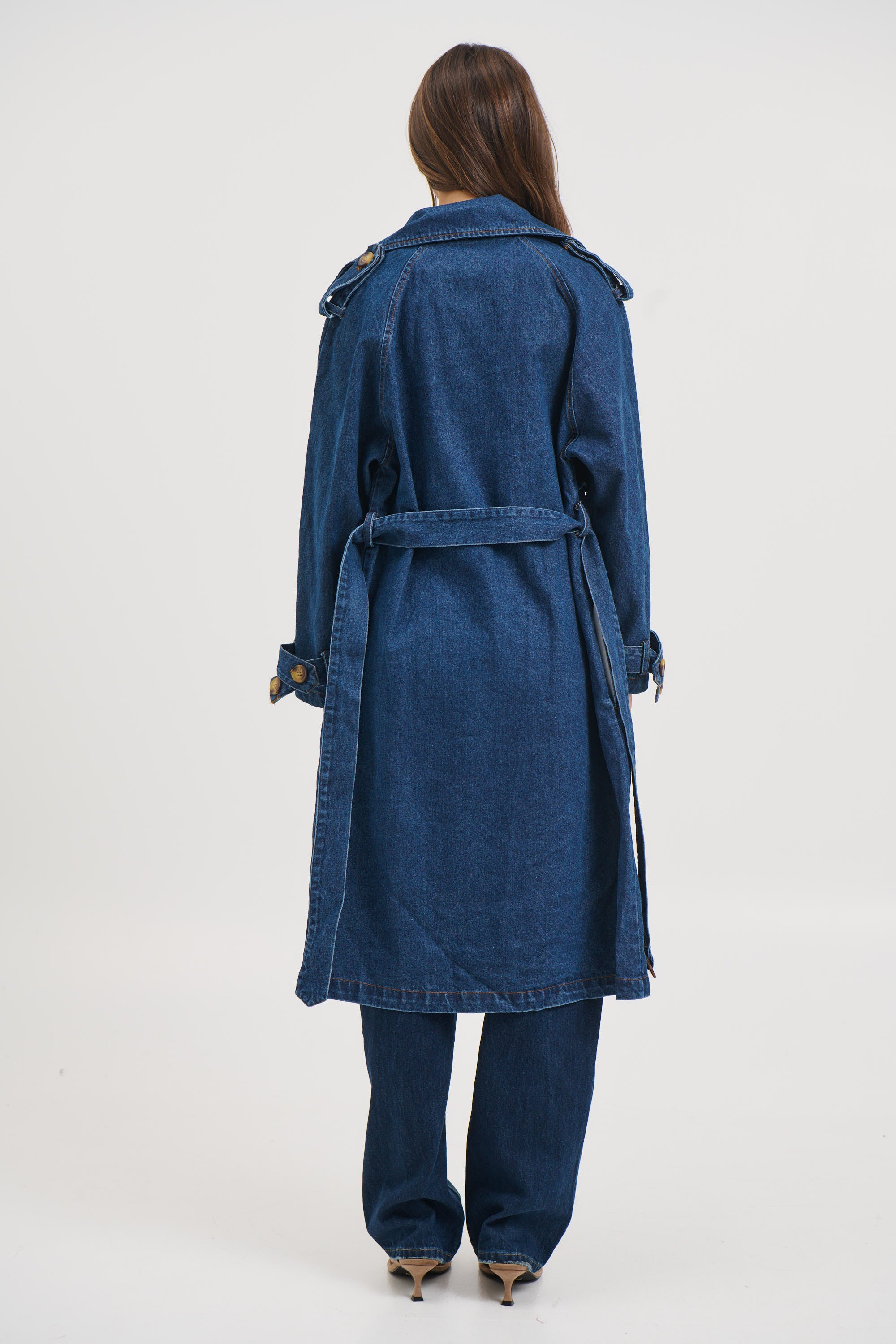 Ashley Trench Coat Dark Denim
