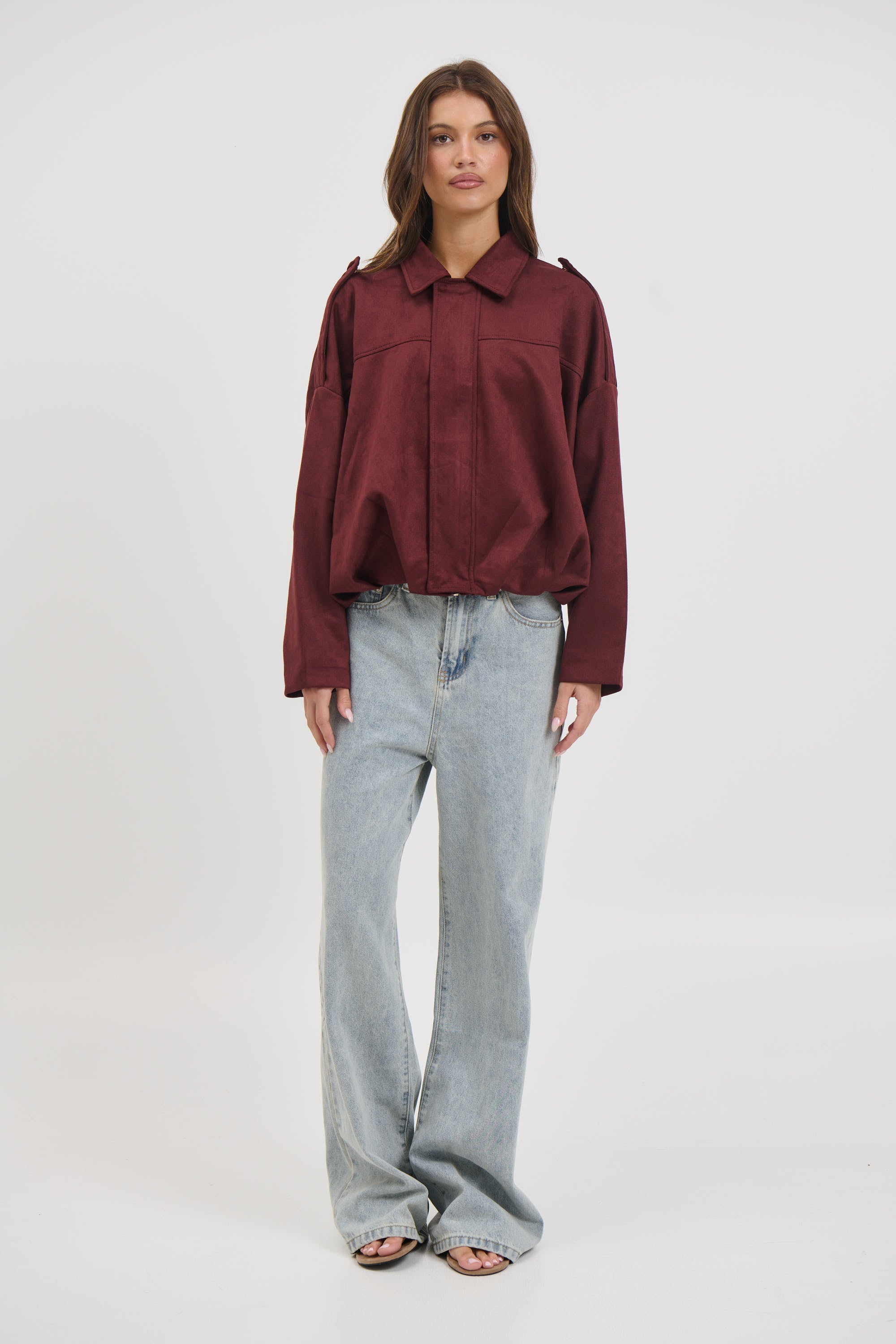 Harmony Suede Jacket Wine