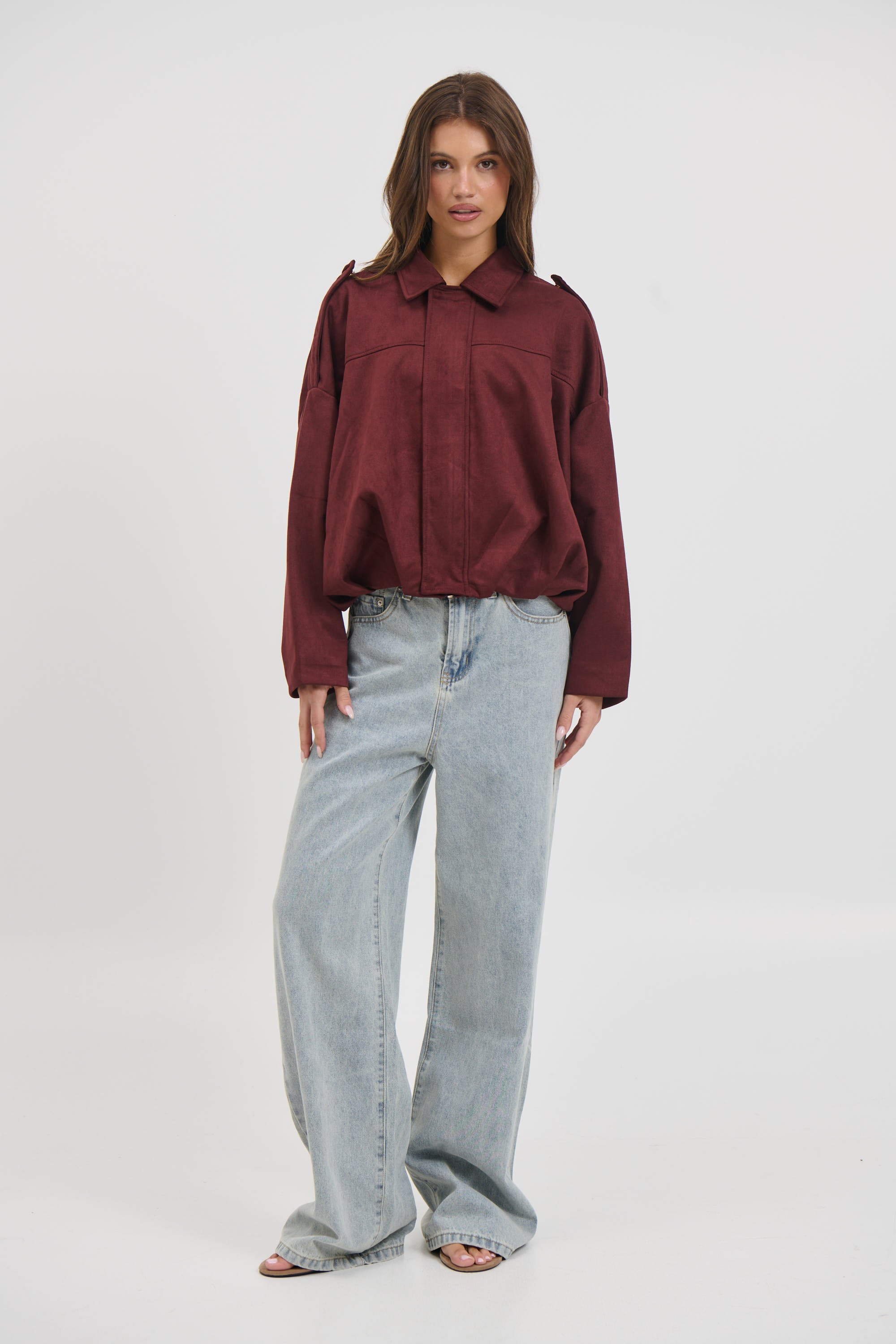 Harmony Suede Jacket Wine