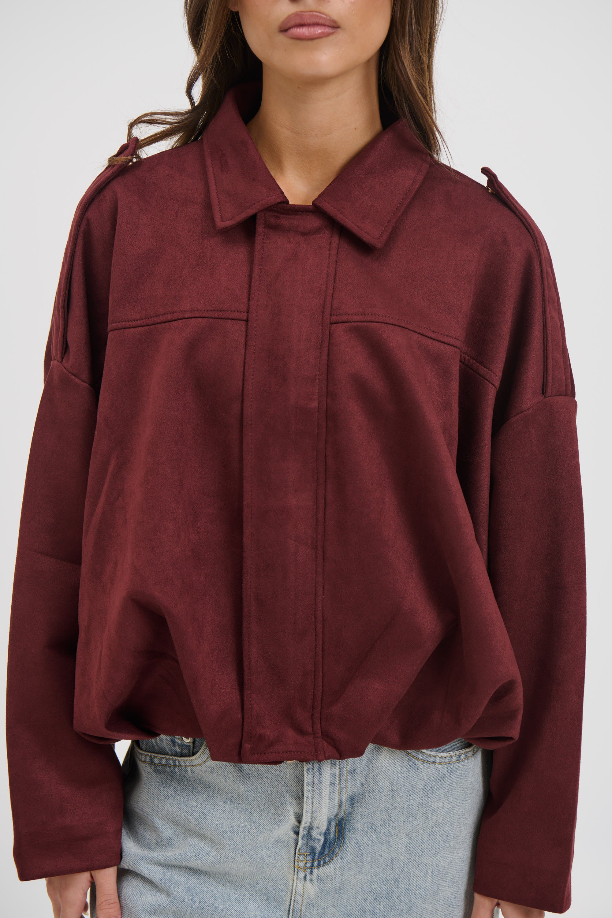 Harmony Suede Jacket Wine