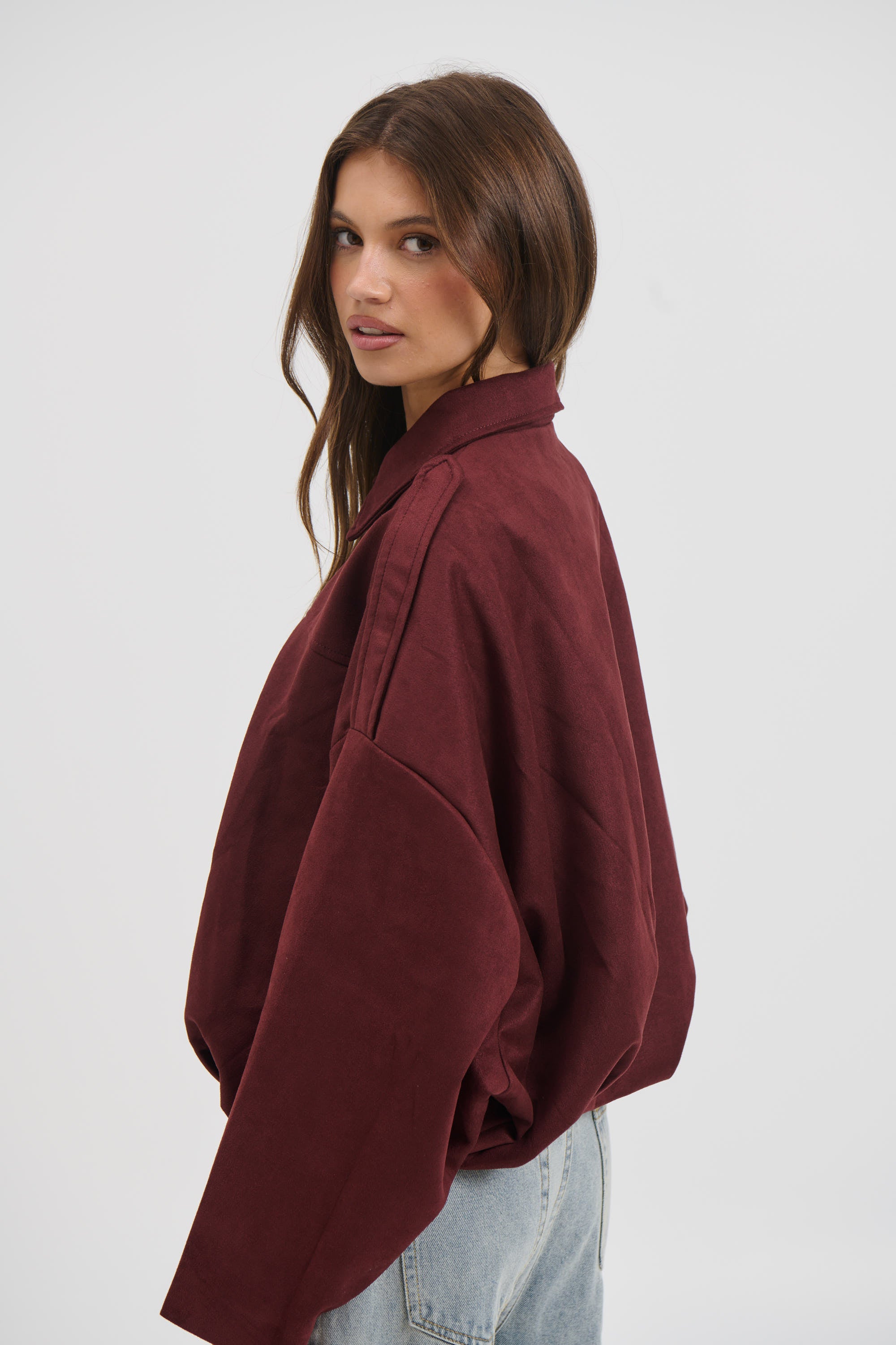 Harmony Suede Jacket Wine