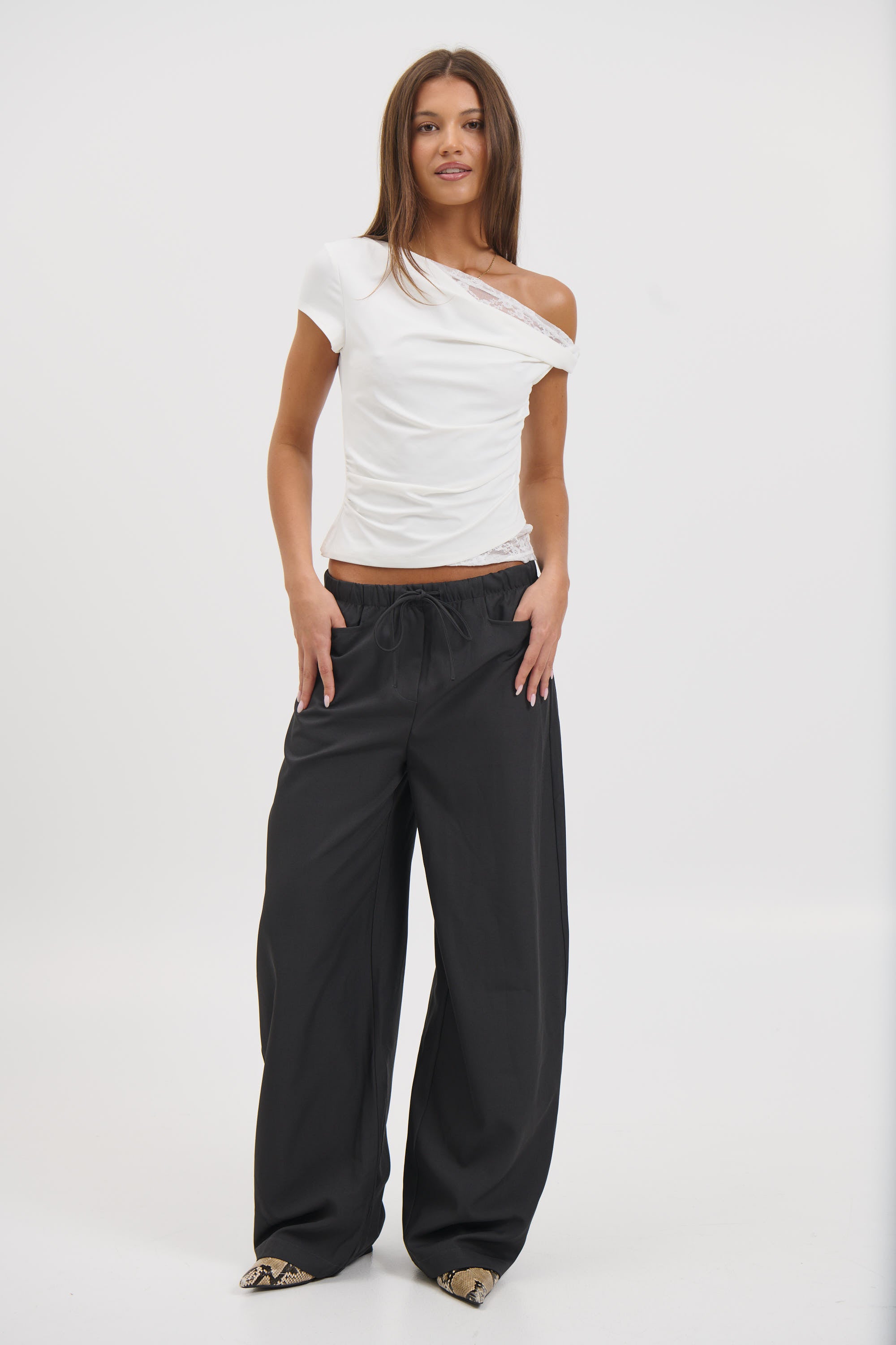 Belle Lace Top White