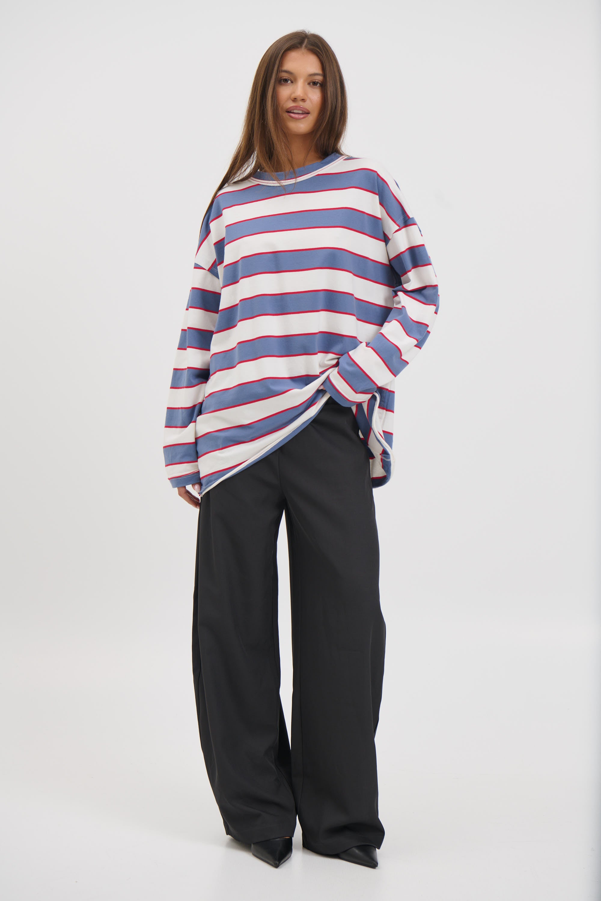 Horizon Long Sleeve Dusty Blue Stripe