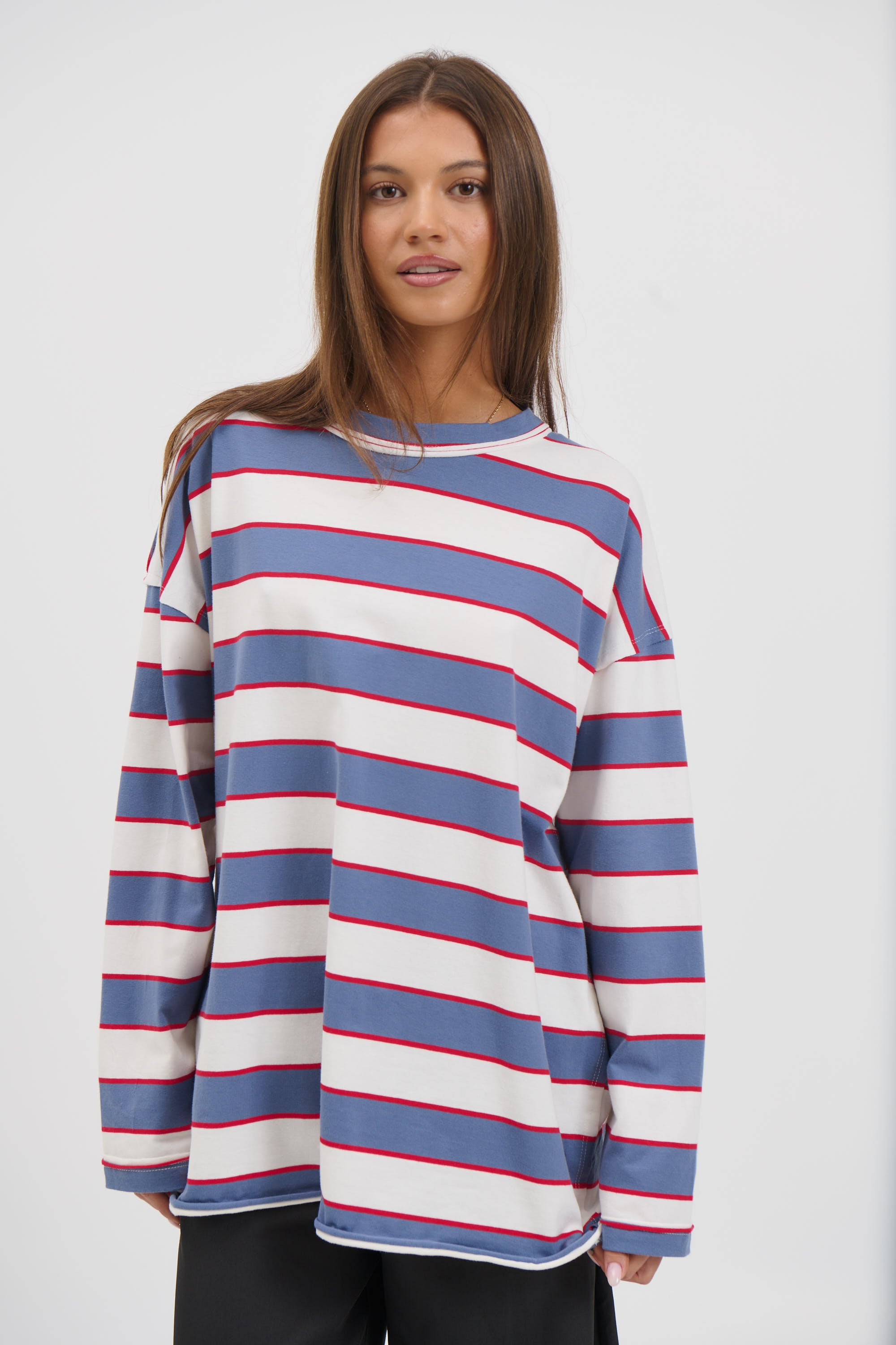 Horizon Long Sleeve Dusty Blue Stripe