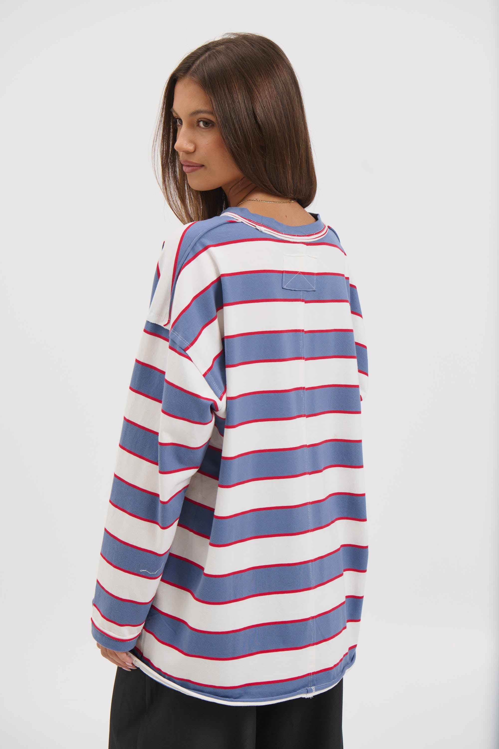 Horizon Long Sleeve Dusty Blue Stripe