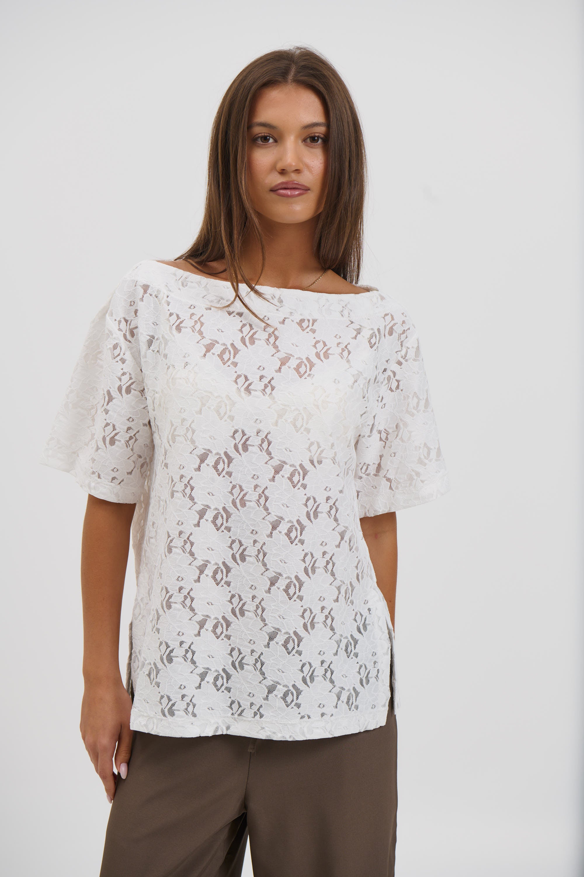 Vanessa Lace Top White