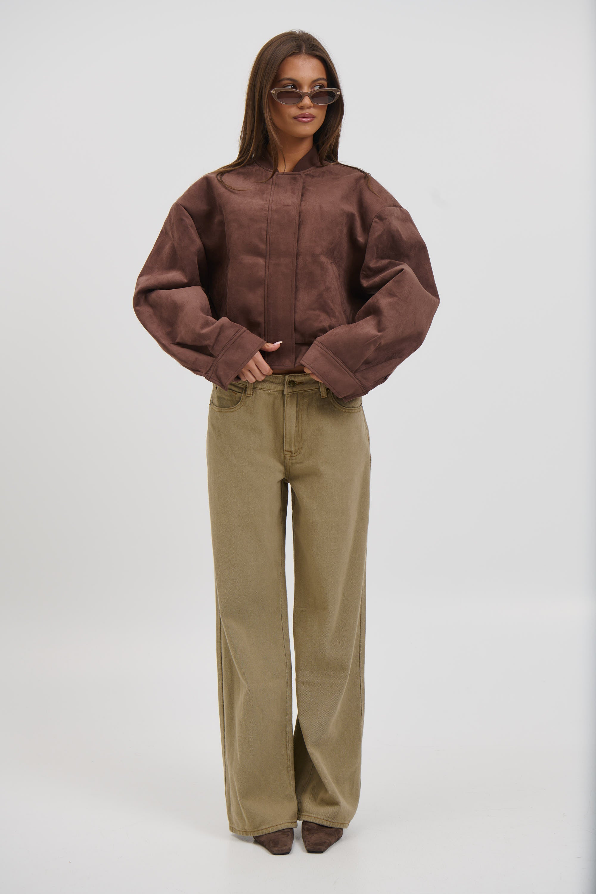 Legacy Suede Bomber Coffee