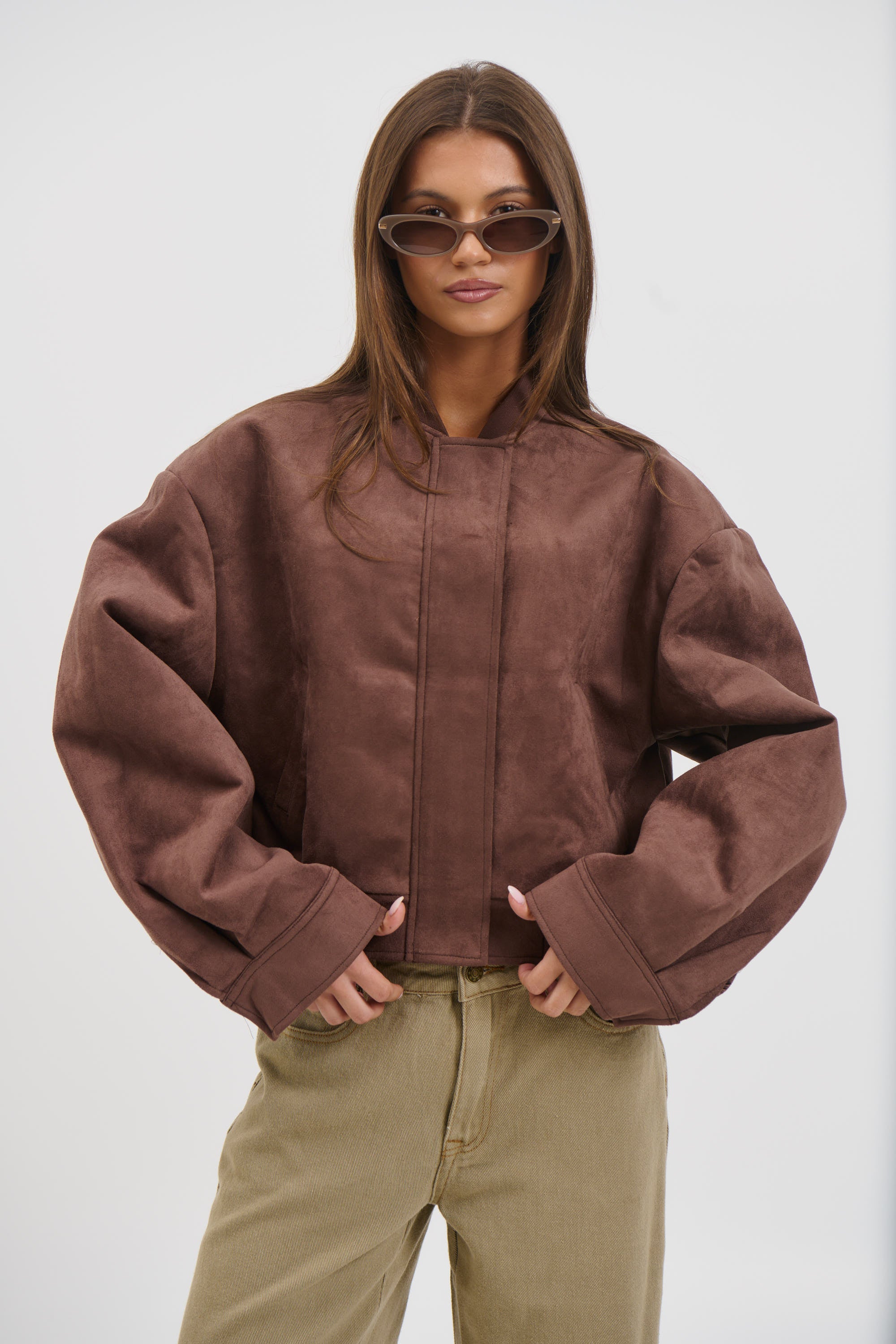 Legacy Suede Bomber Coffee