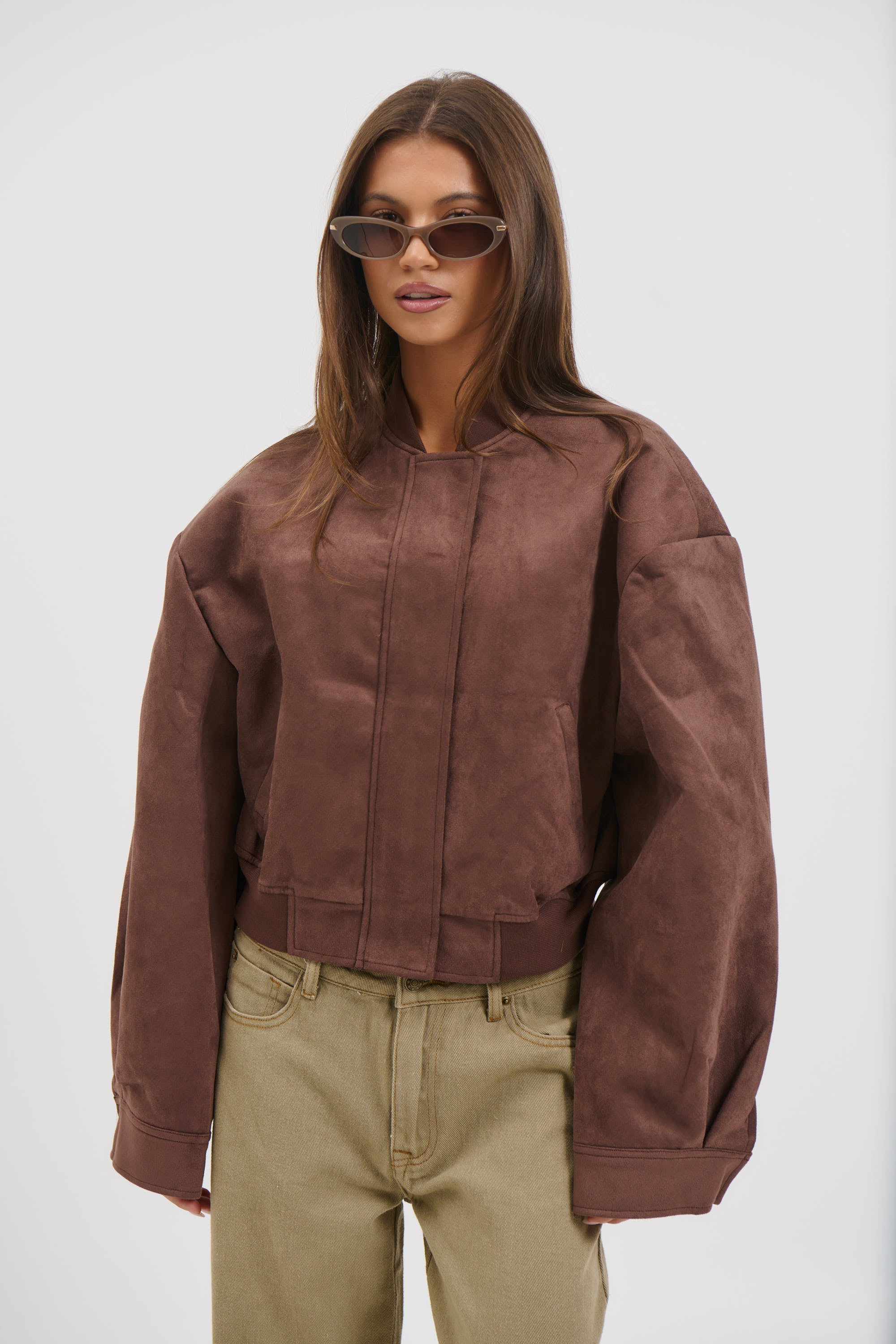 Legacy Suede Bomber Coffee