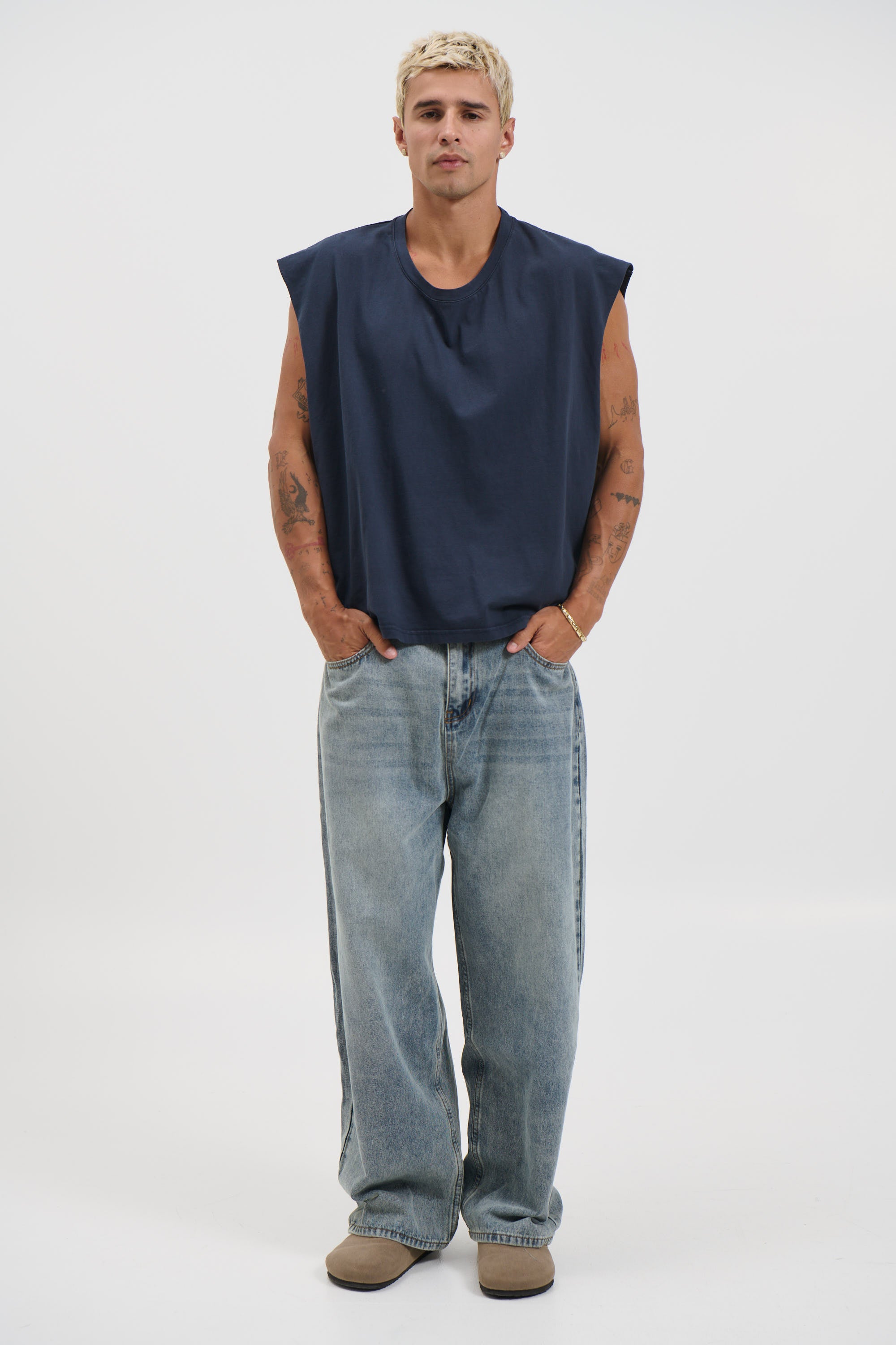 NTH Crop Box Tank Navy