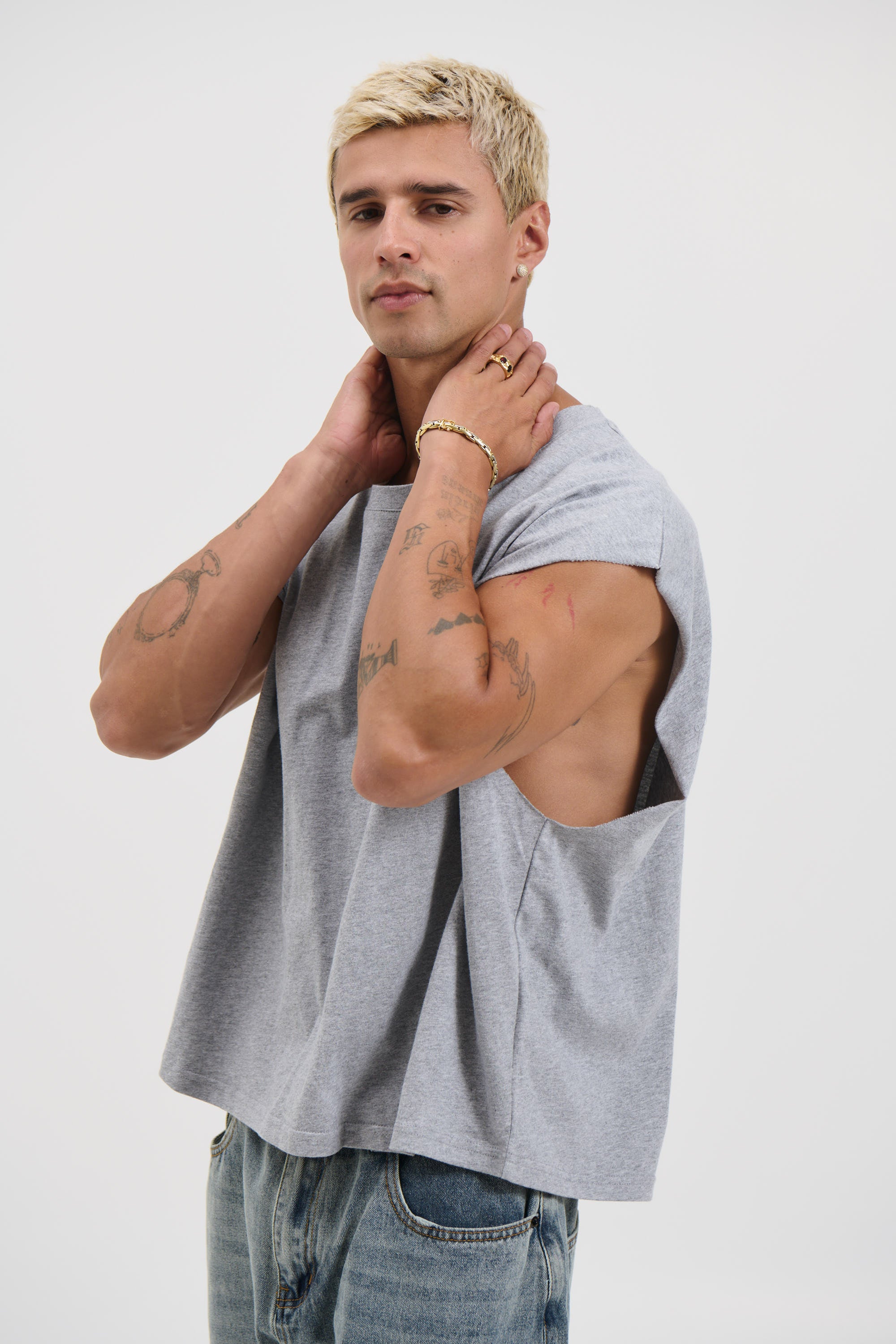 NTH Crop Box Tank Grey