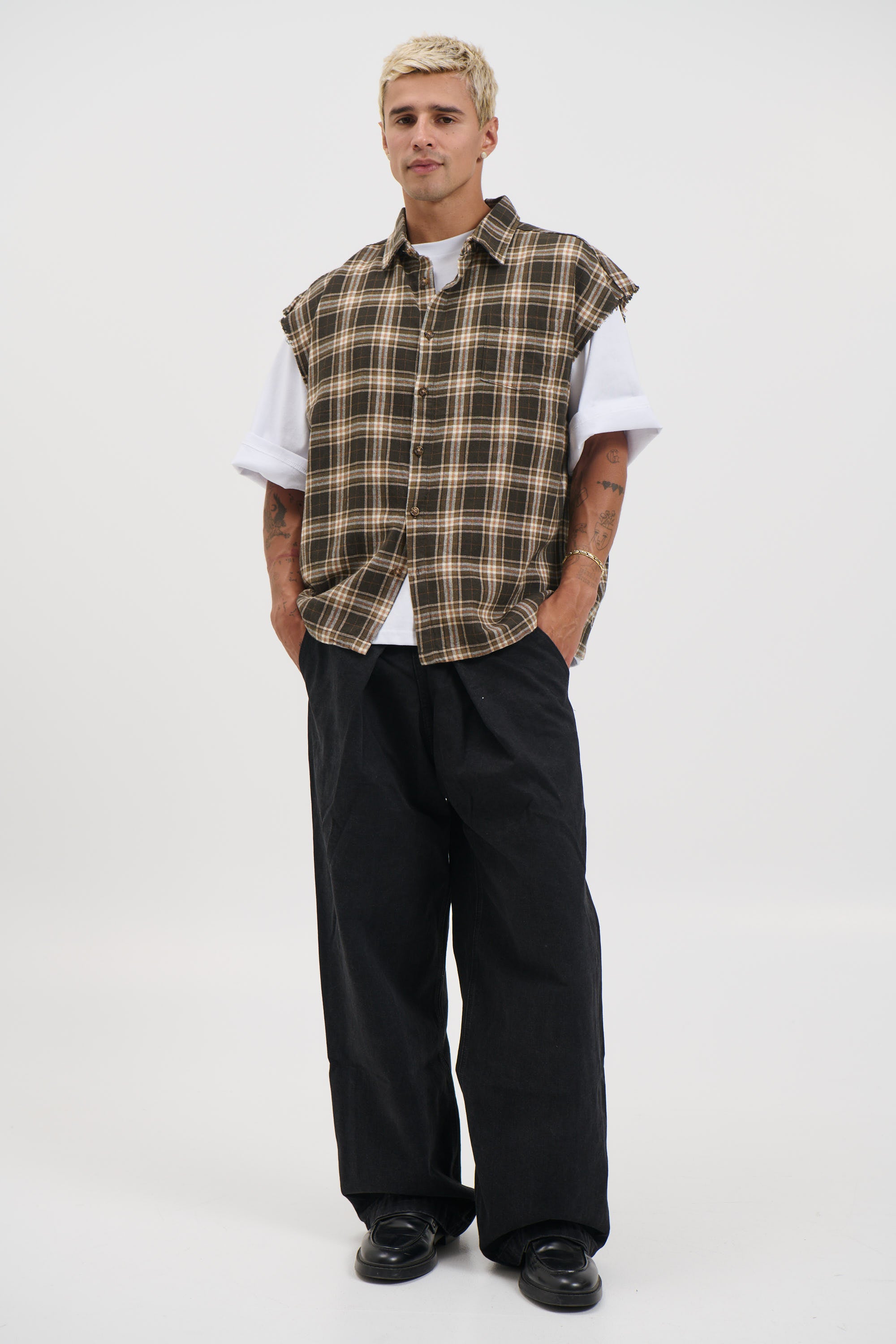 Brooklyn Check Cutoff Brown