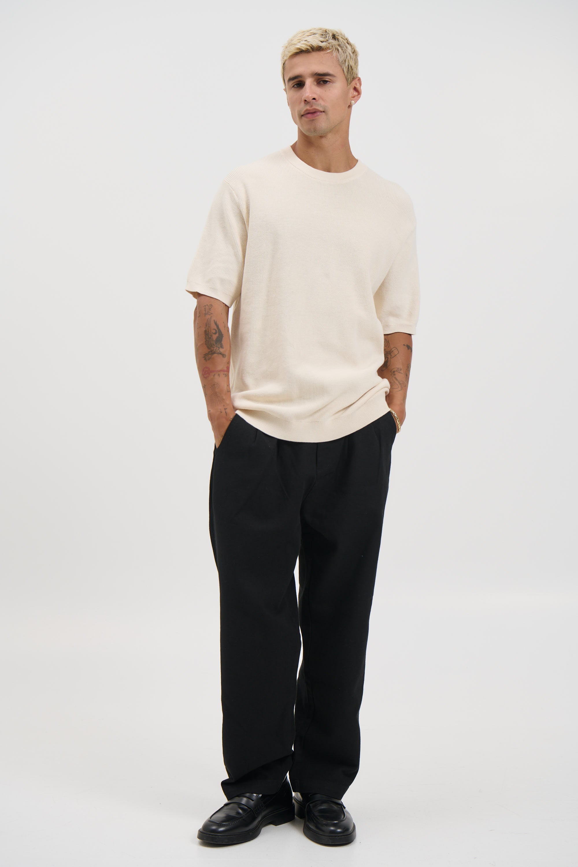 Knitted Crew Neck Tee Pastel