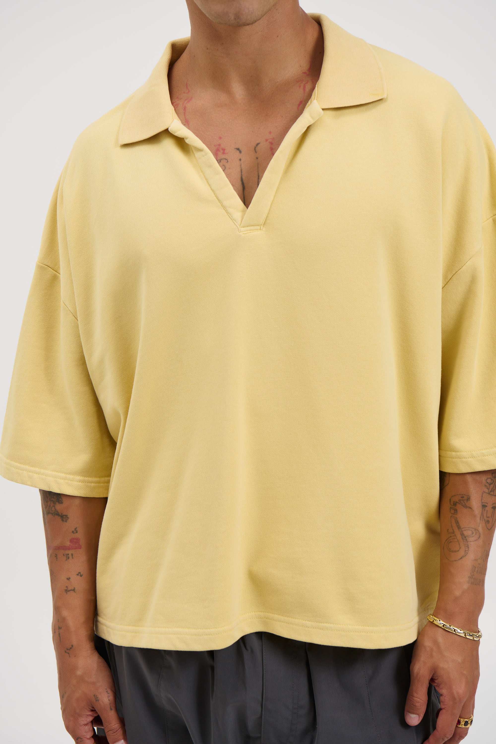 Jersey Crop Polo Butter
