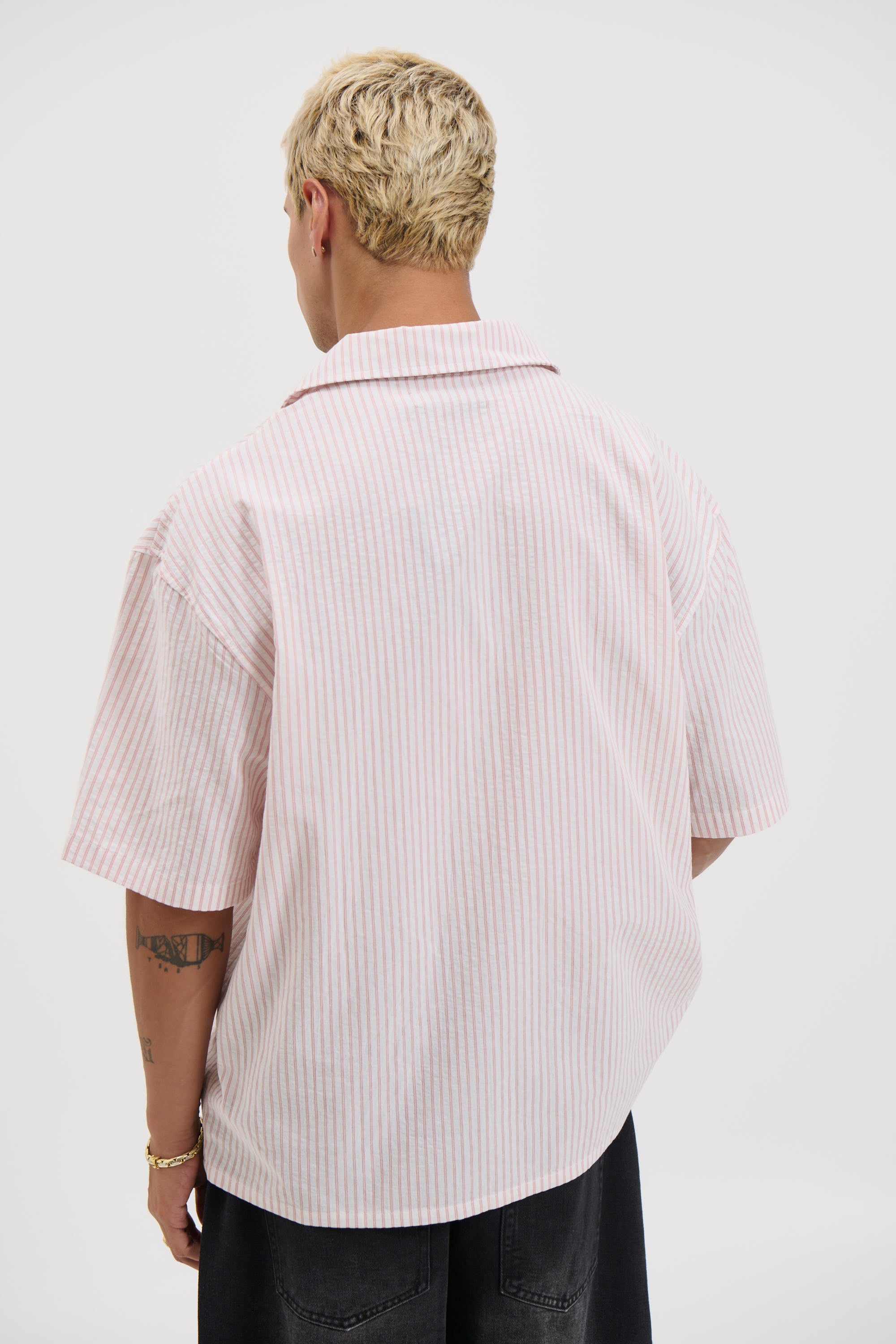 Nathaniel Drop Shirt Stripe Rose