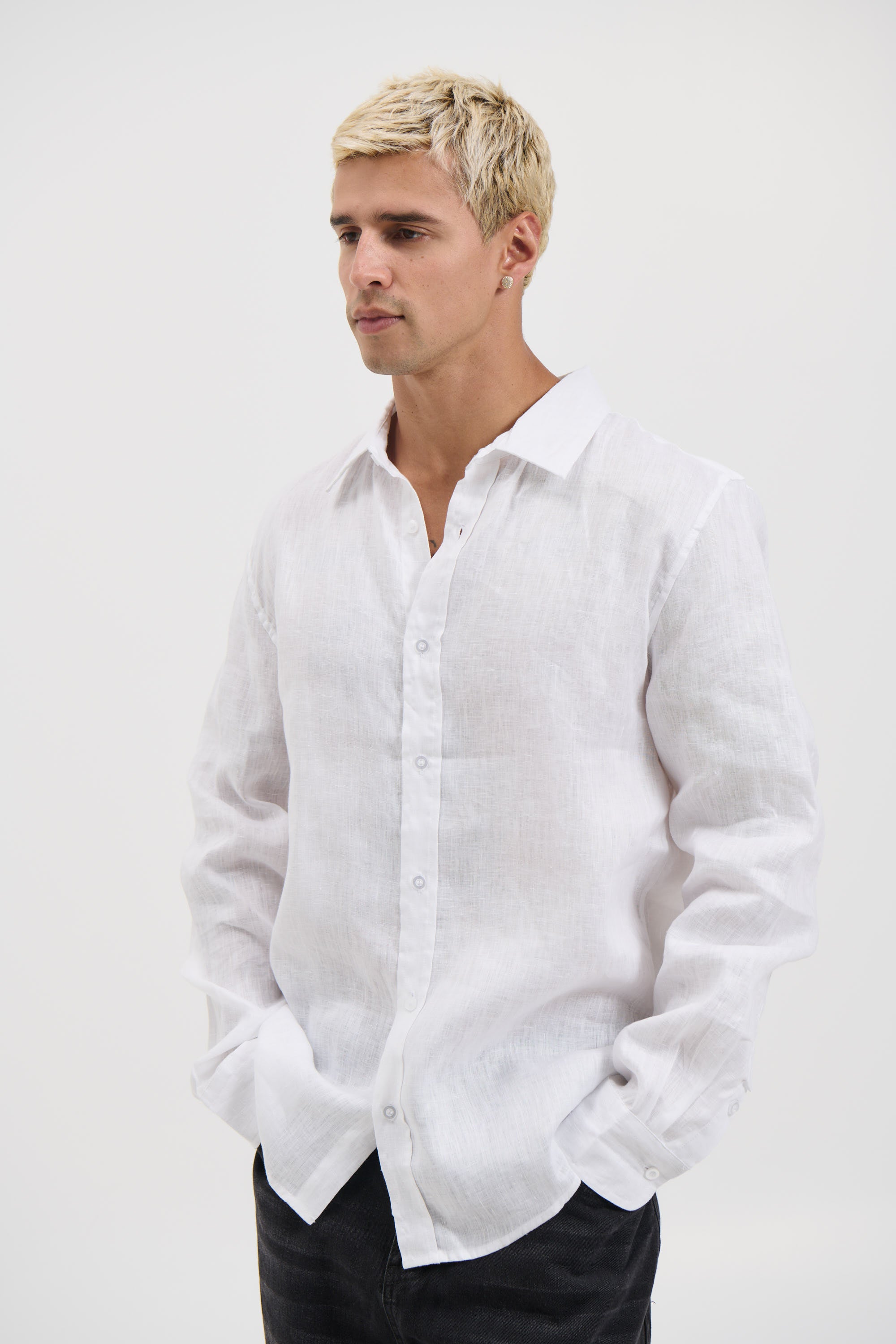 Luca Linen Shirt White