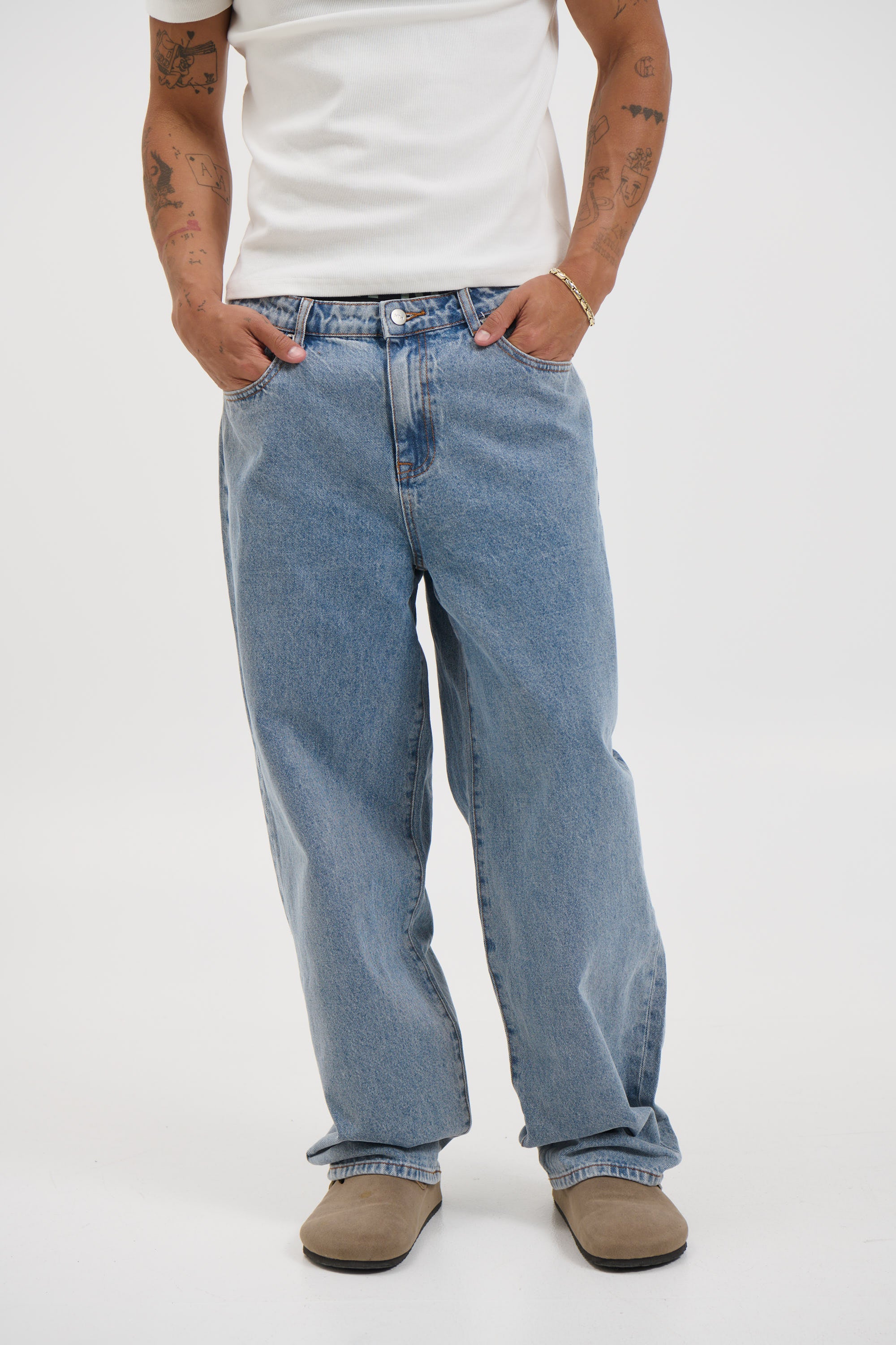 Cruz Baggy Denim Mid Blue