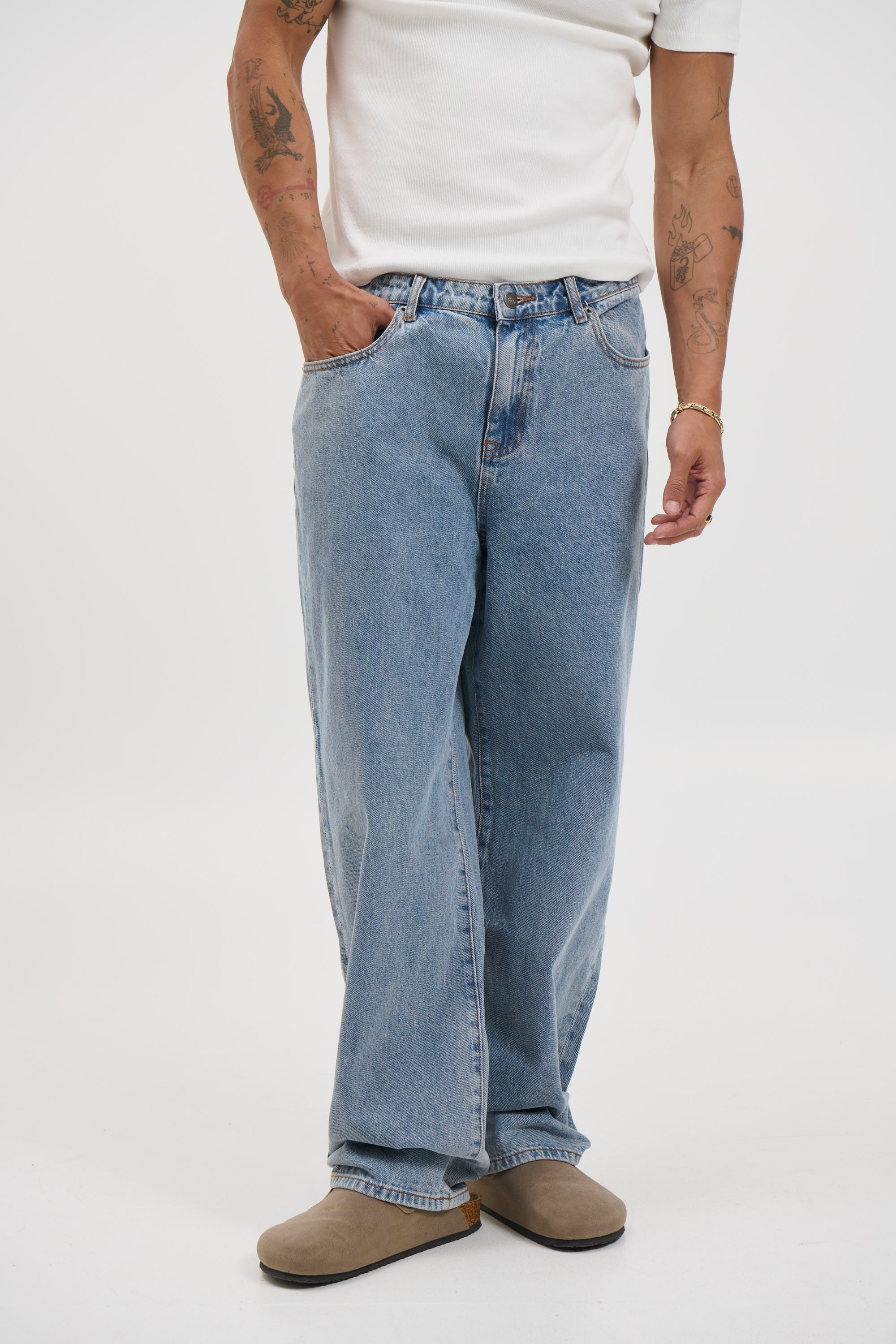 Cruz Baggy Denim Mid Blue