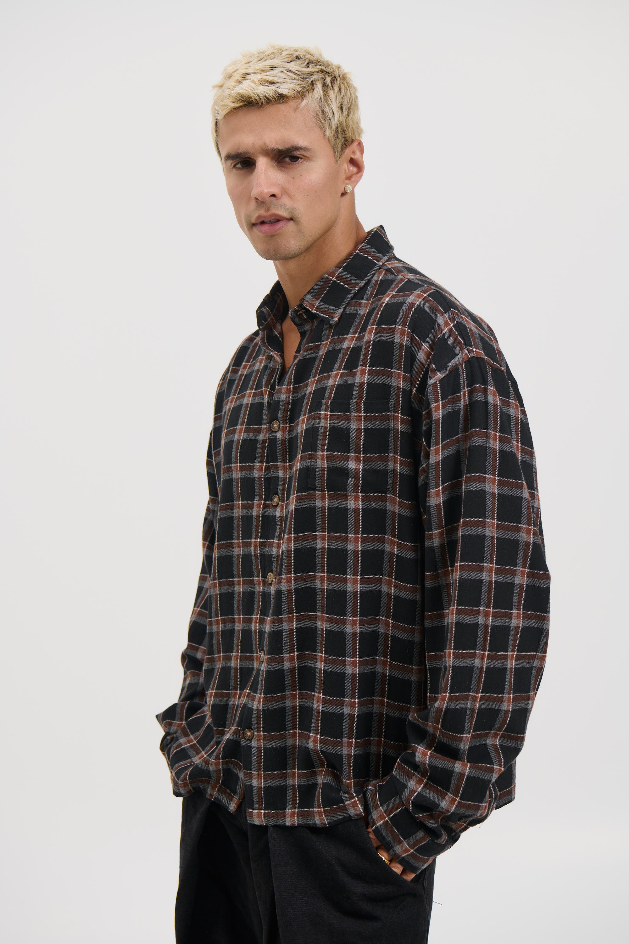 Brooklyn Check Shirt Black