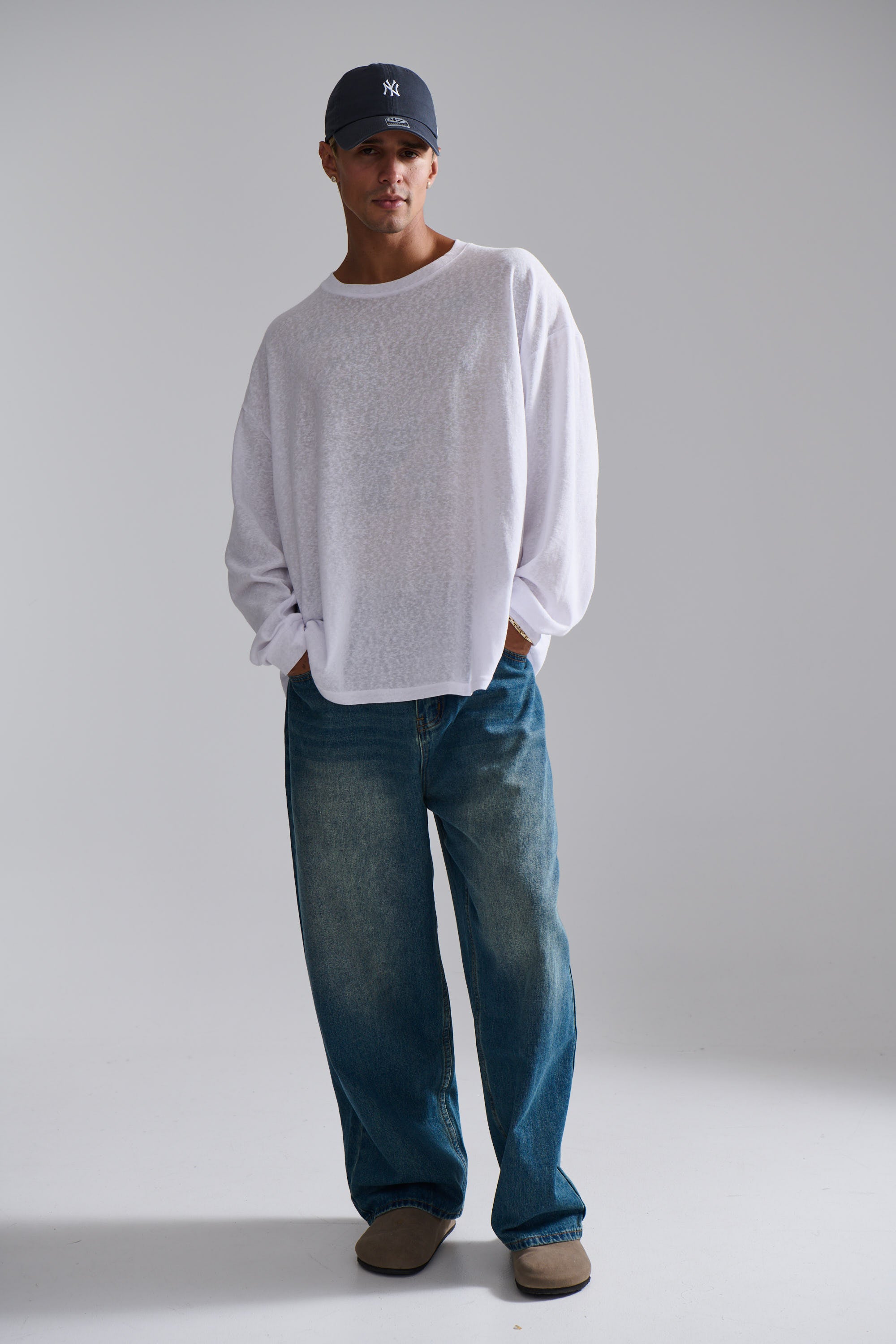 Enzyme Wash Long Sleeve Soft White