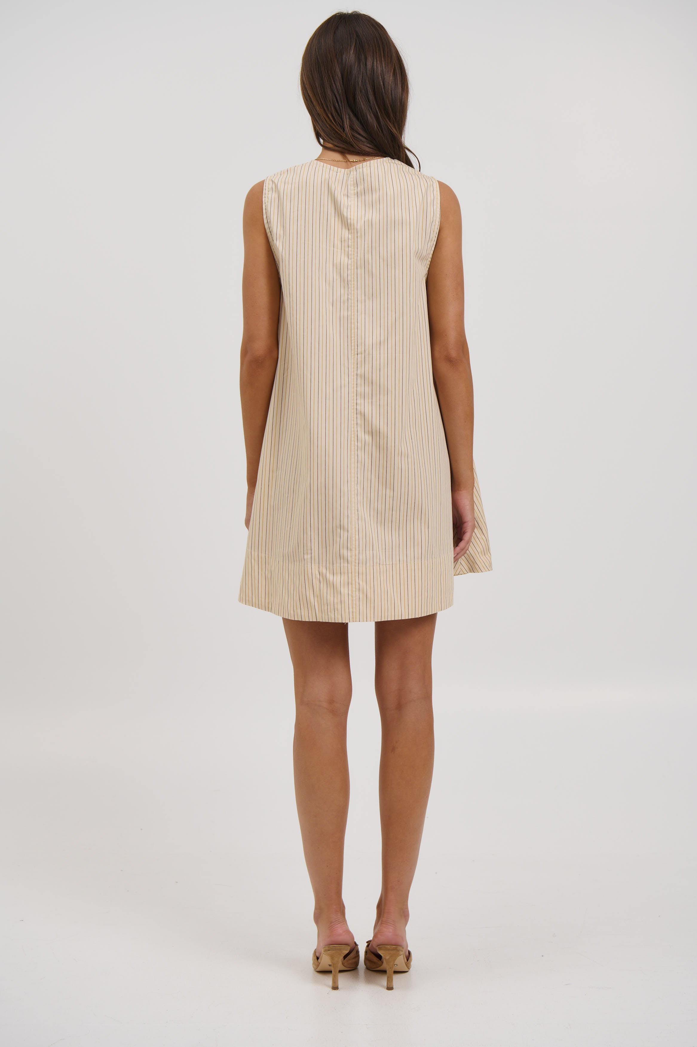 Sydney Mini Dress Beige Stripe