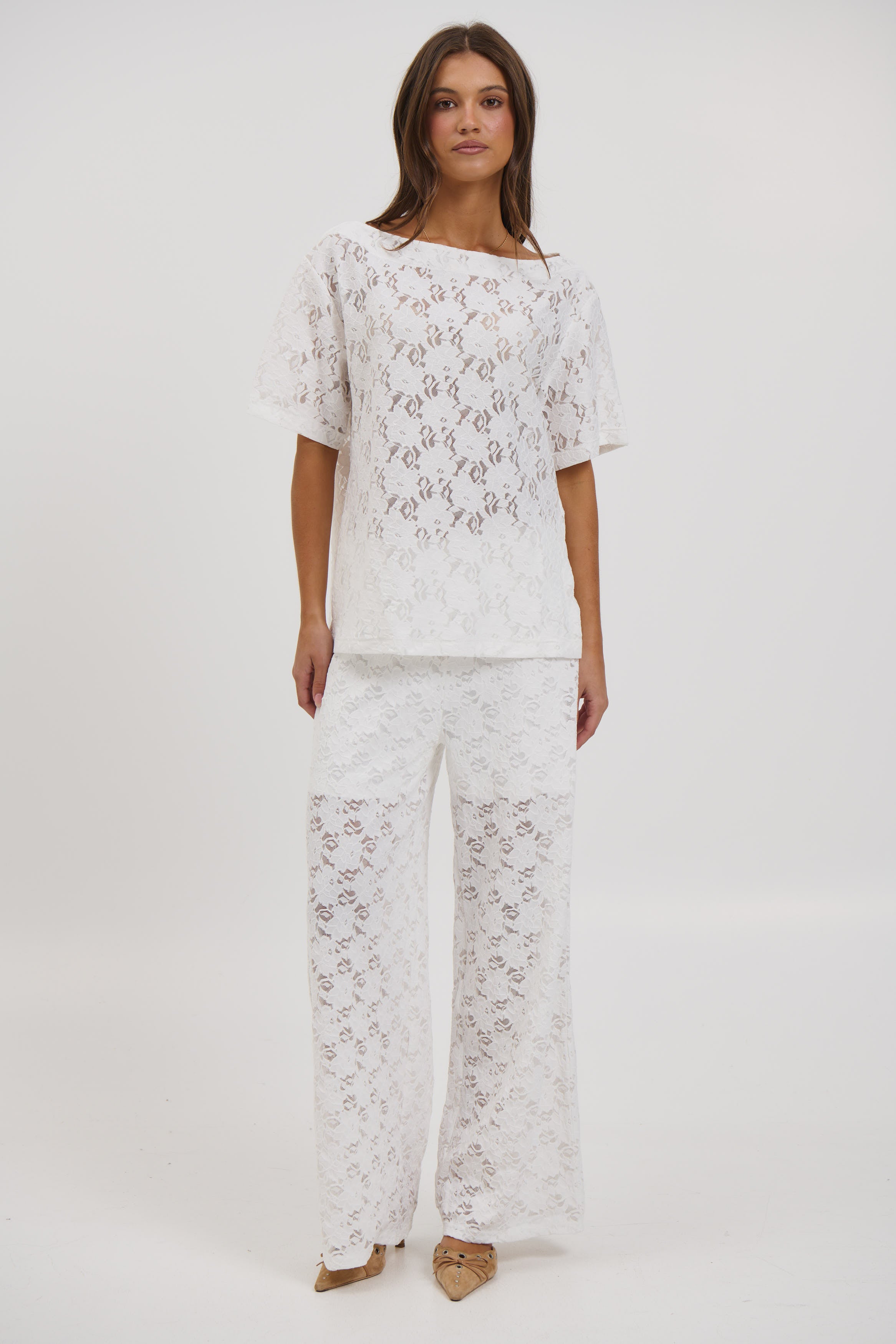 Vanessa Lace Top White