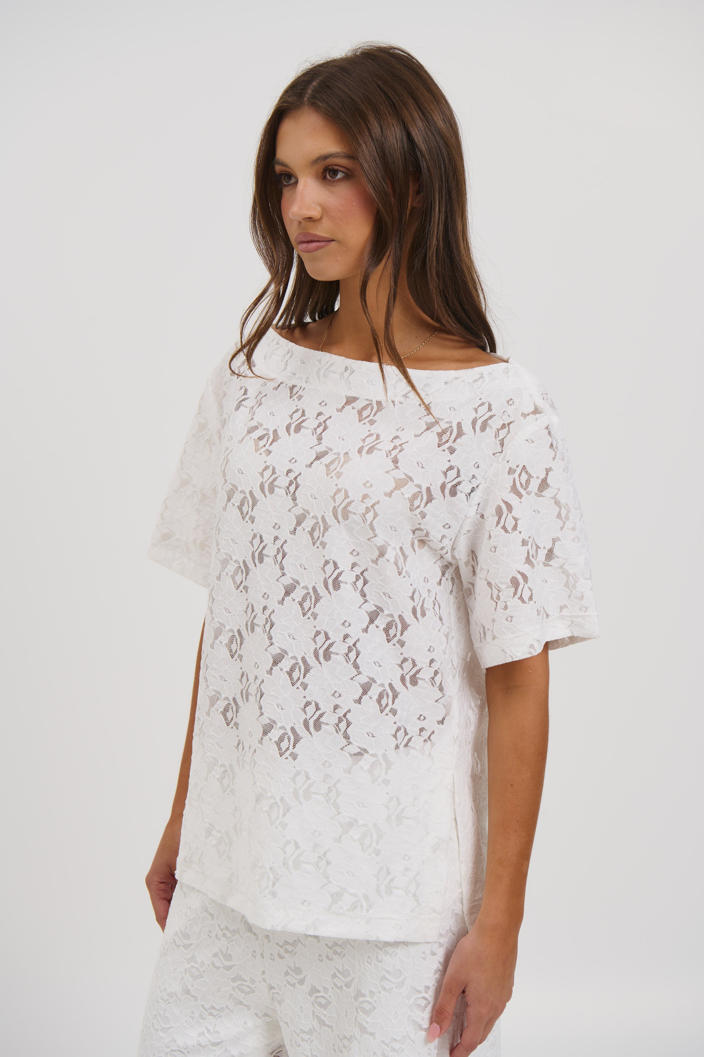 Vanessa Lace Top White