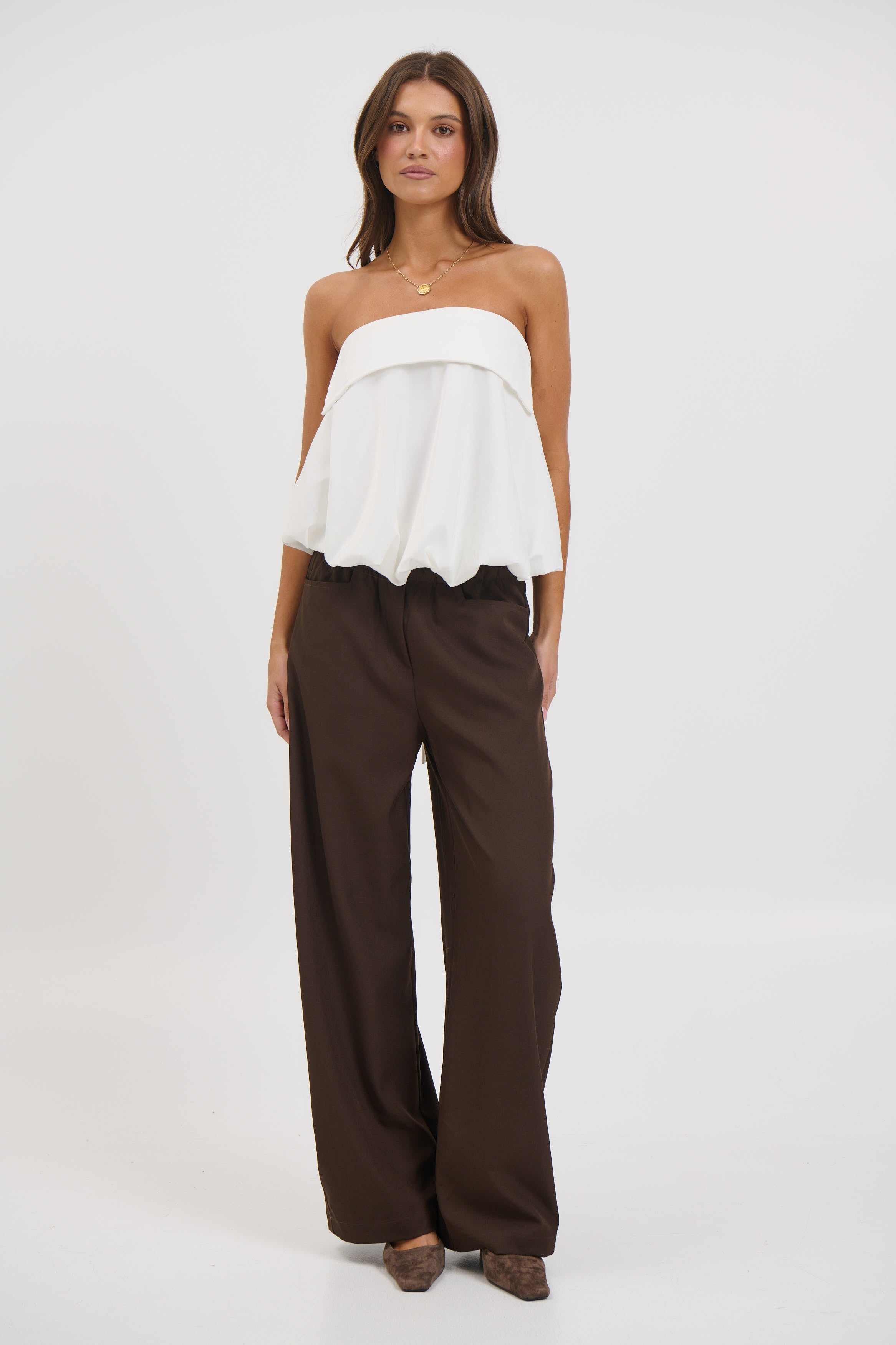 Gracie Strapless Top White