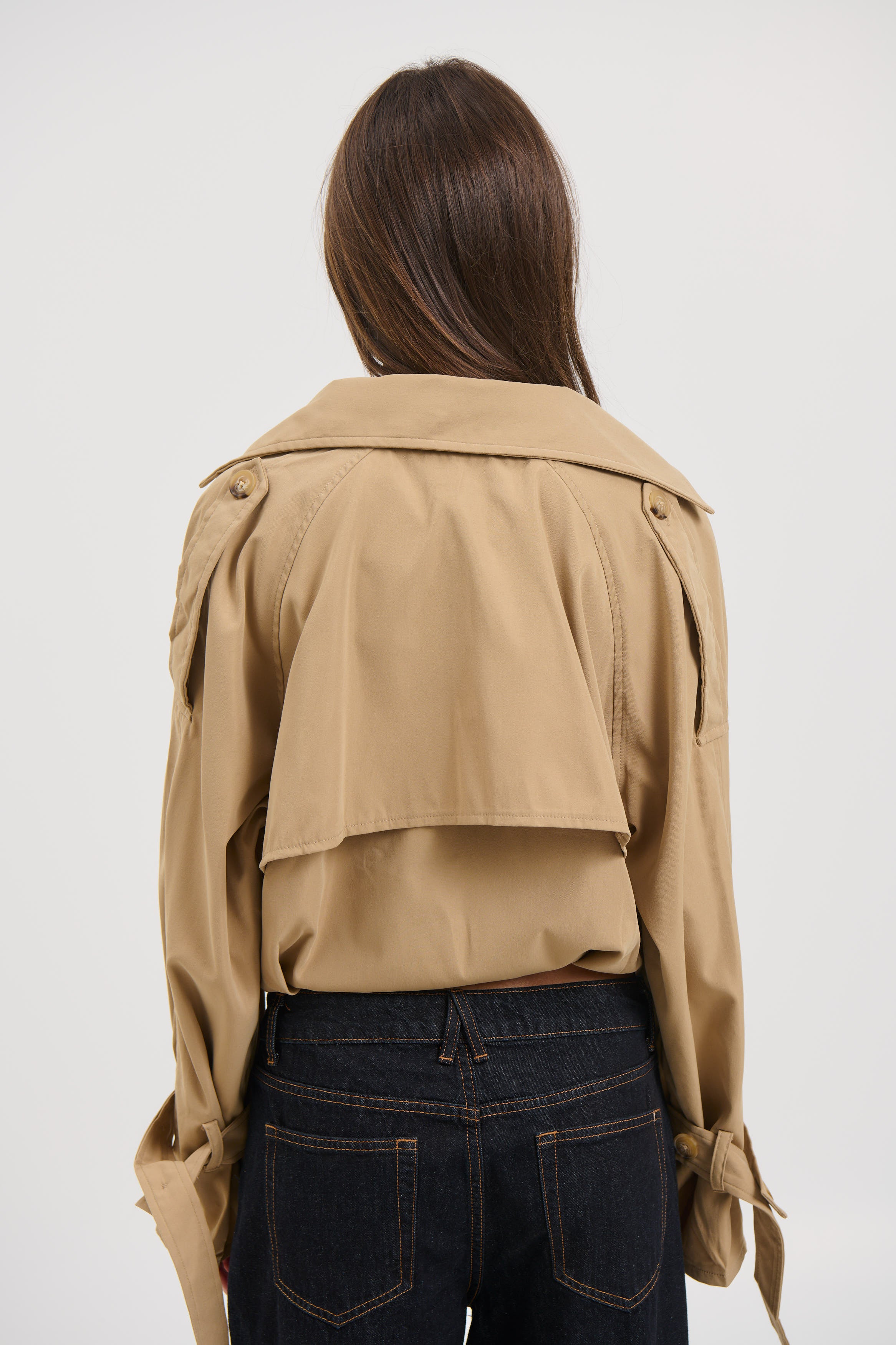 Elvira Cropped Trench Beige