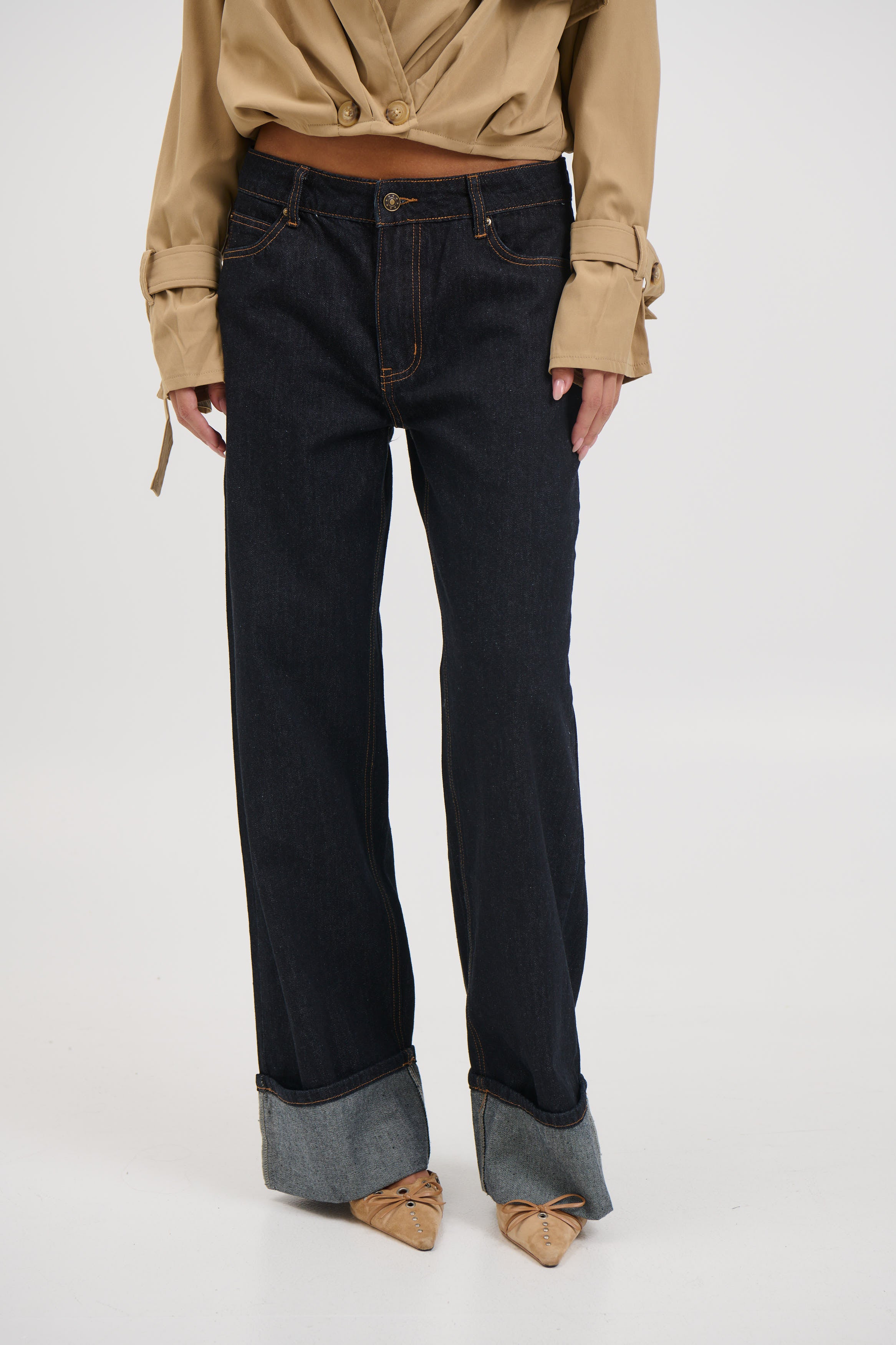 Top Model Cuffed Jean Dark Denim