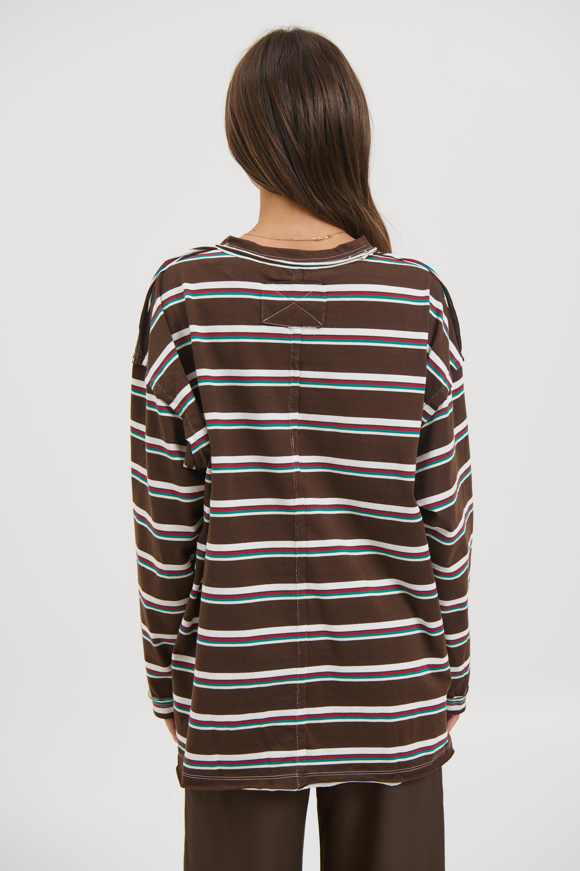 Horizon Long Sleeve Dark Chocolate Stripe