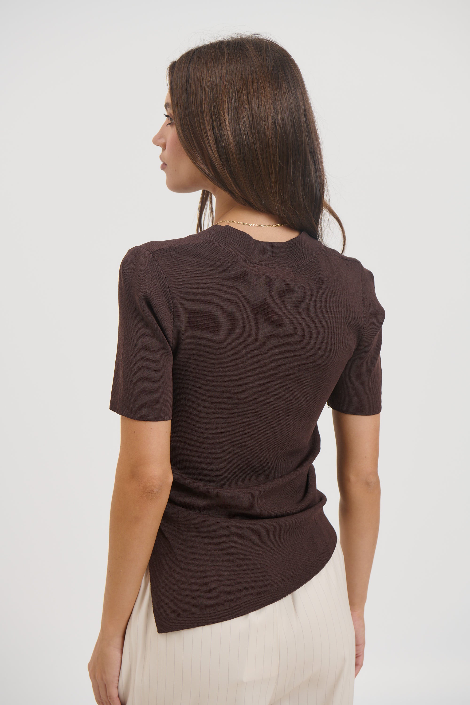 Maeve V Neck Top Chocolate