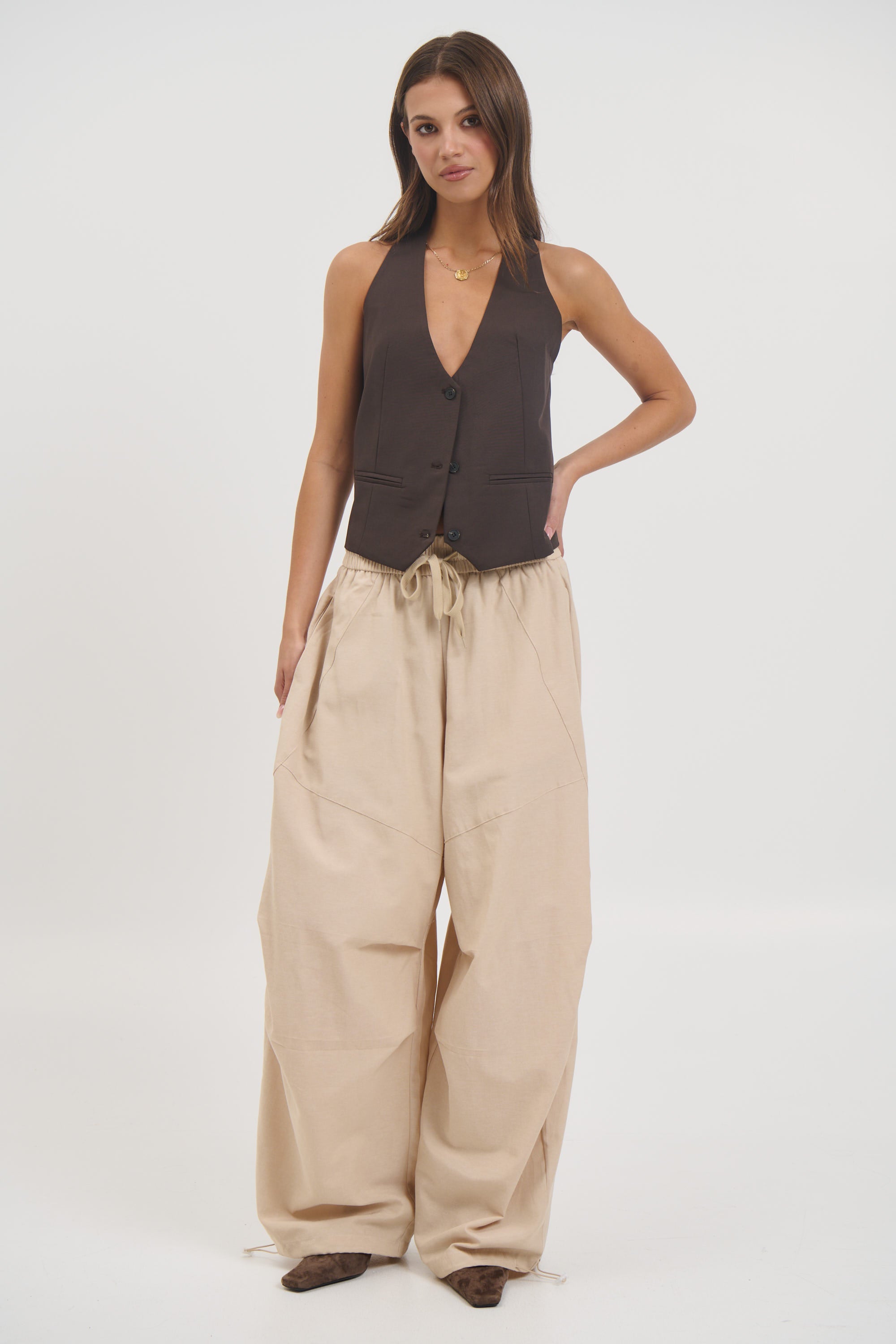 Aimee Waistcoat Coffee